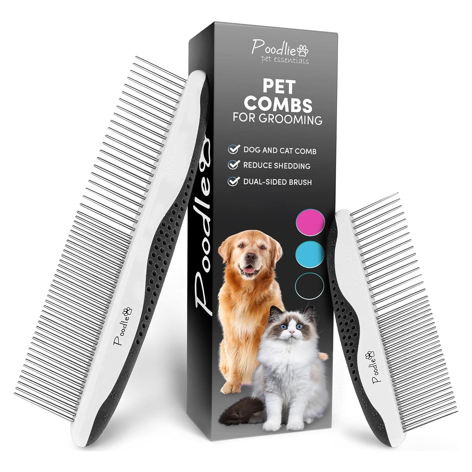 Peines para Perros Poodle Poodlie - 2 Paquete, Mango Antideslizante