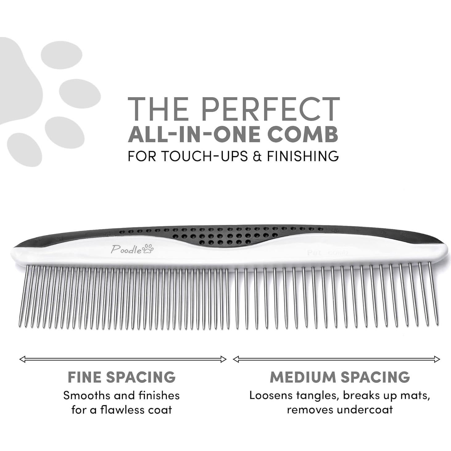 Peines para Perros Poodle Poodlie - 2 Paquete, Mango Antideslizante