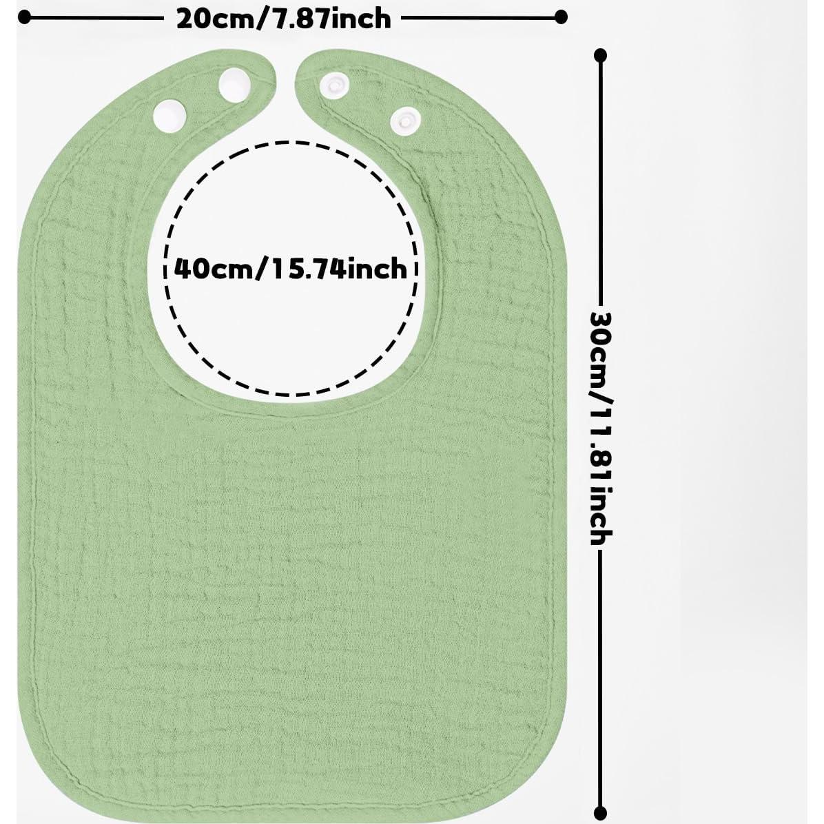 Baberos de Muselina Bearmoss 100% Algodón 10 Piezas Bebé