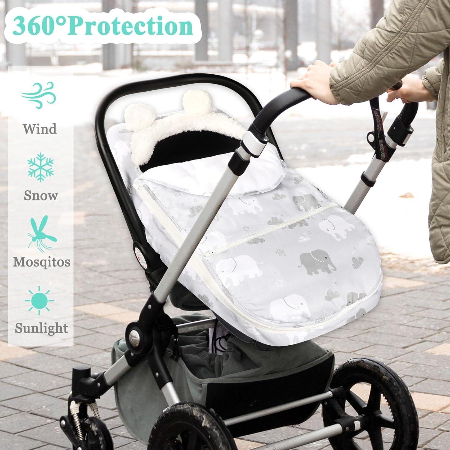 Funda para Asiento de Auto de Invierno Elefante - Cálida y Suave