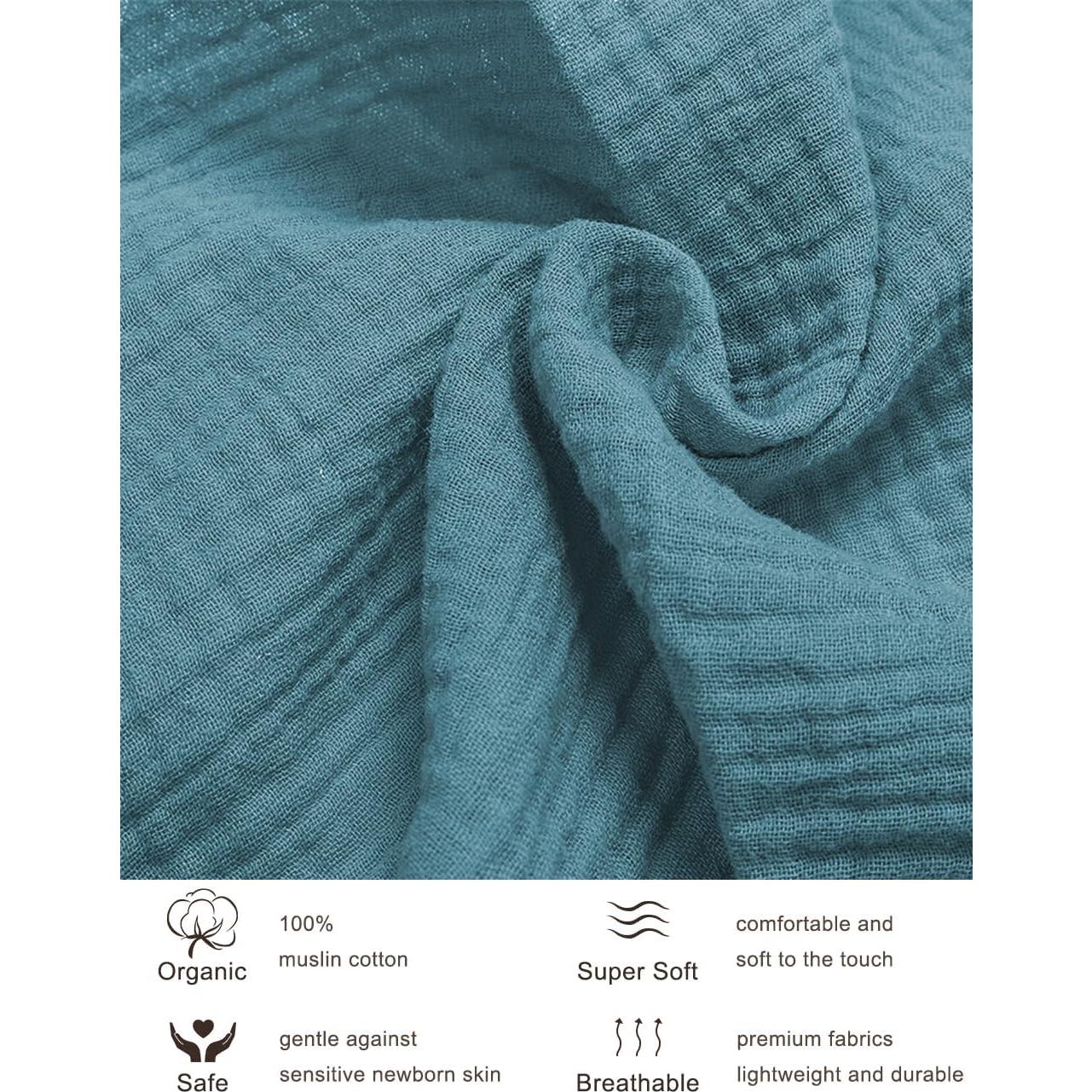 Sábanas para cuna ZURLEFY 81x41cm Algodón Muselina Azul