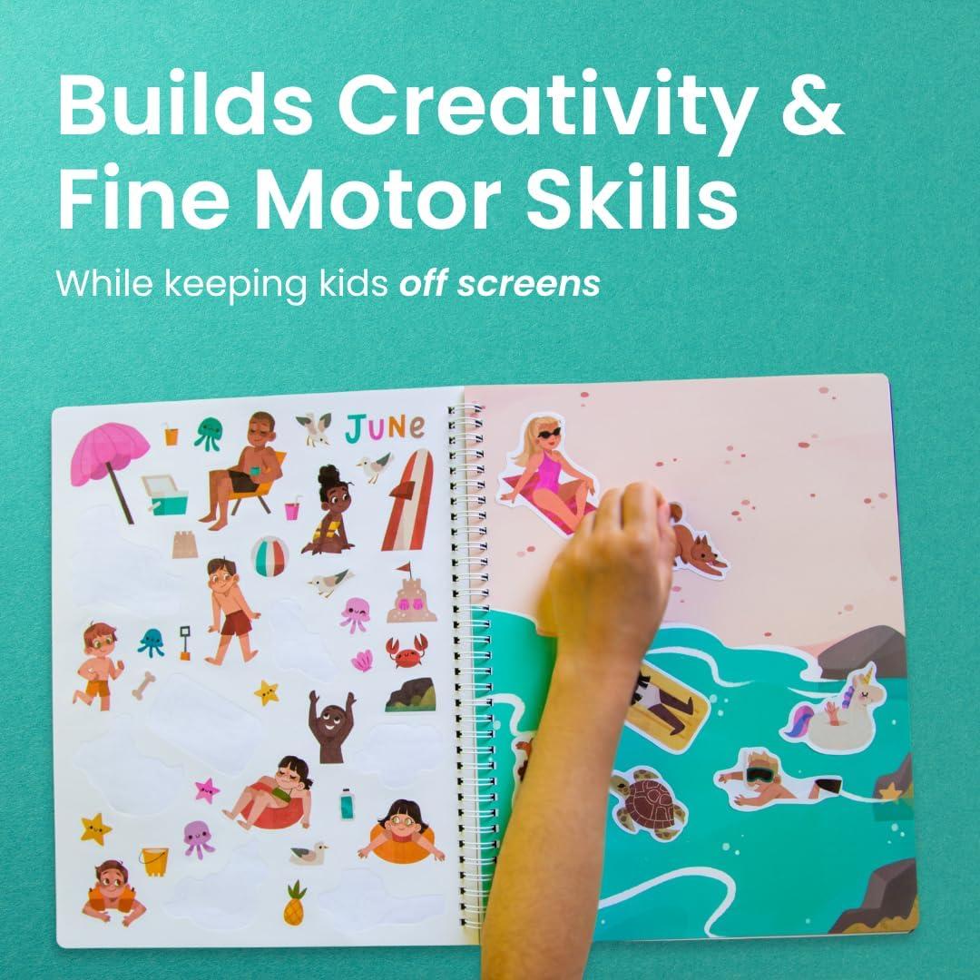 Libro de Pegatinas y Colorear CUPKIN 12 Meses 500 Pegatinas