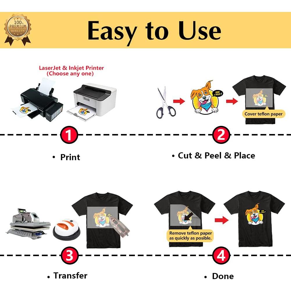 Papel de Transferencia Térmica Oscuro TransOurDream 15 Hojas A4