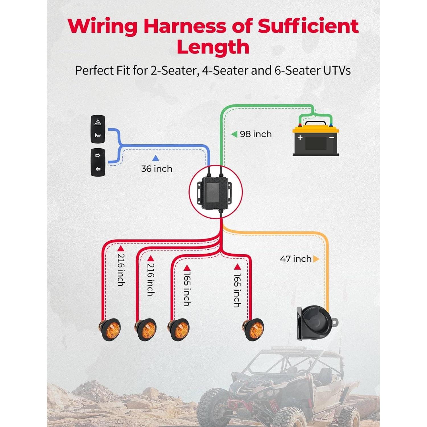KEMIMOTO Kit de Señalización UTV con Claxon y Luz Ámbar