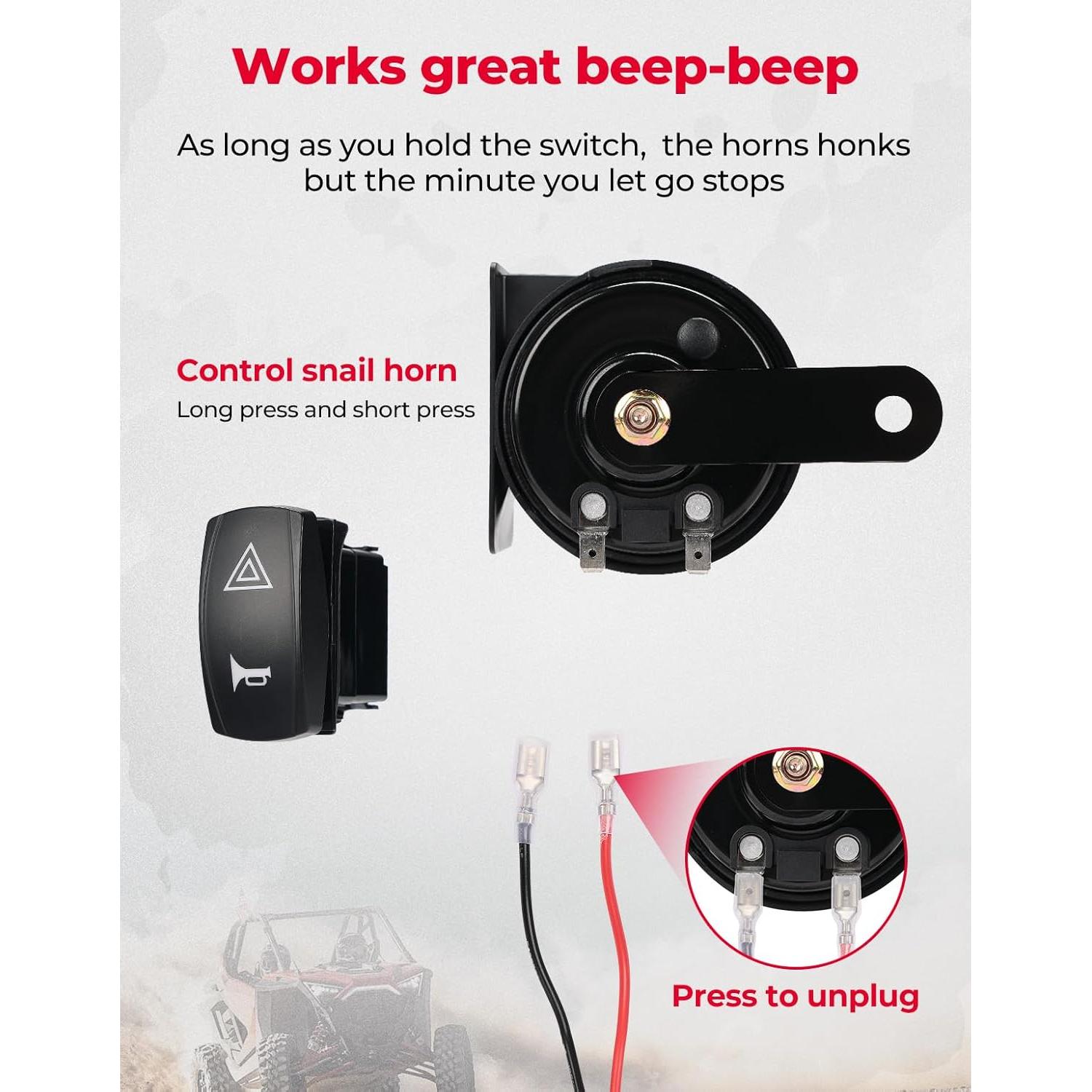 KEMIMOTO Kit de Señalización UTV con Claxon y Luz Ámbar