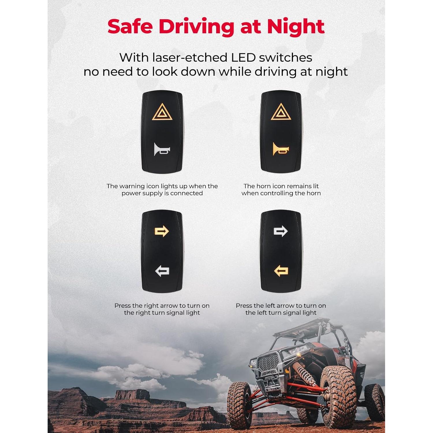 KEMIMOTO Kit de Señalización UTV con Claxon y Luz Ámbar