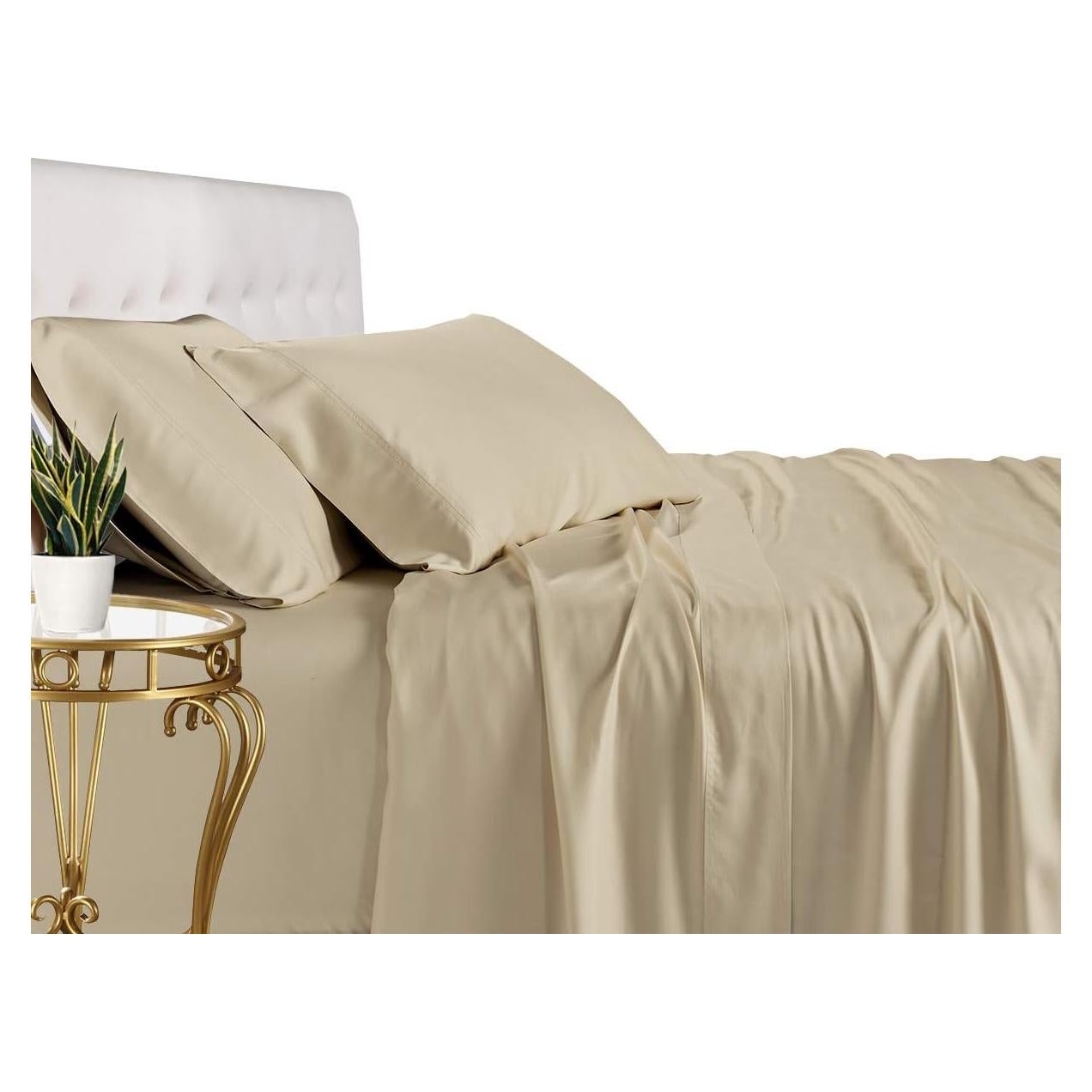 Juego de Sábanas Twin Extra Long Royal Tradition Viscosa Bambú 3 Piezas Beige