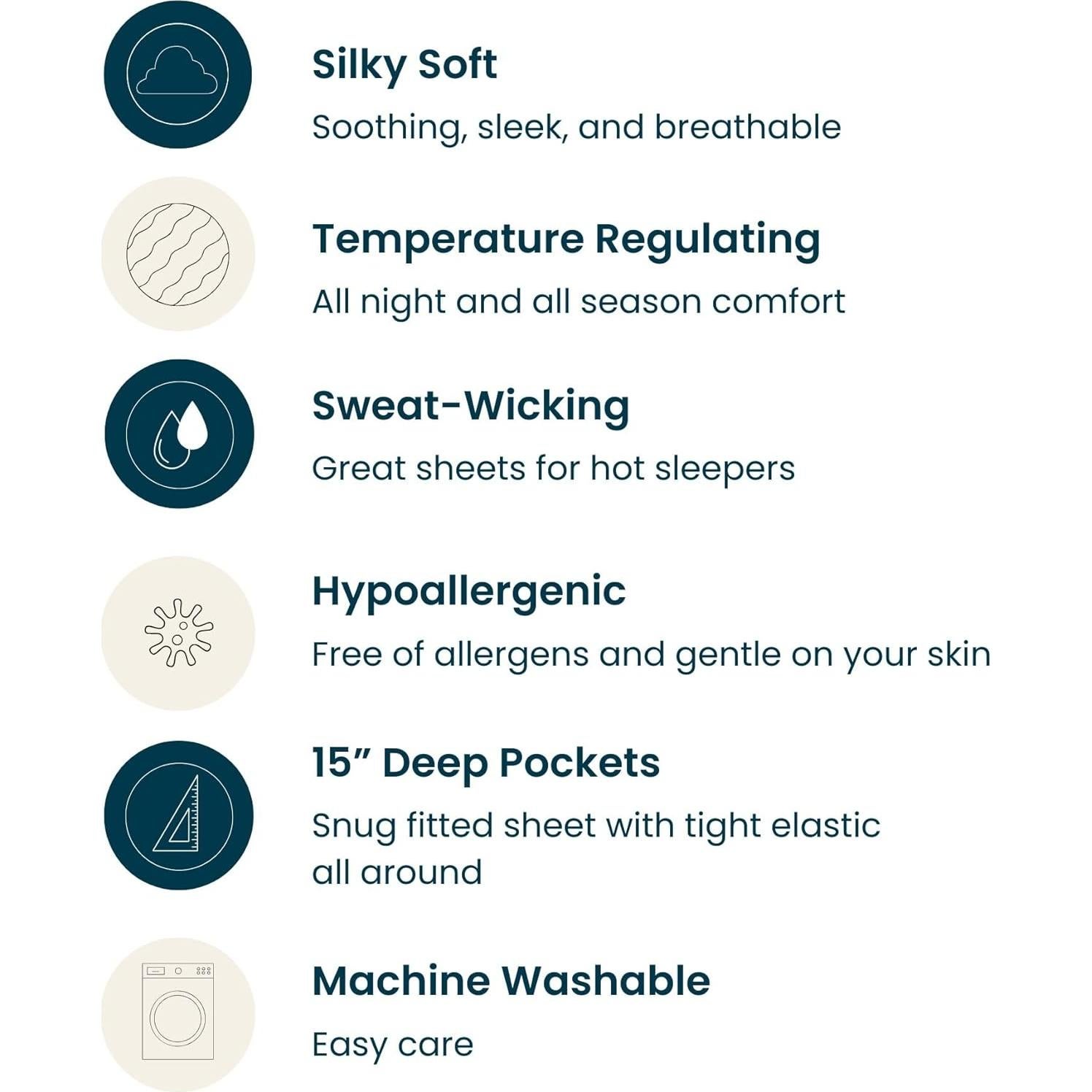 Juego de Sábanas Twin Extra Long Royal Tradition Viscosa Bambú 3 Piezas Beige