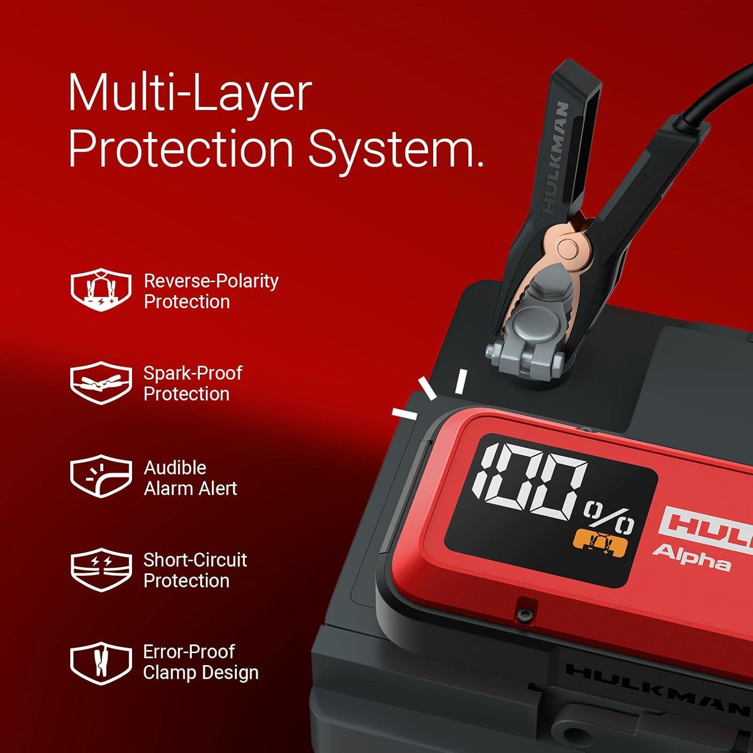 Arrancador de Batería Hulkman Alpha 1250A 44.4Wh Portátil
