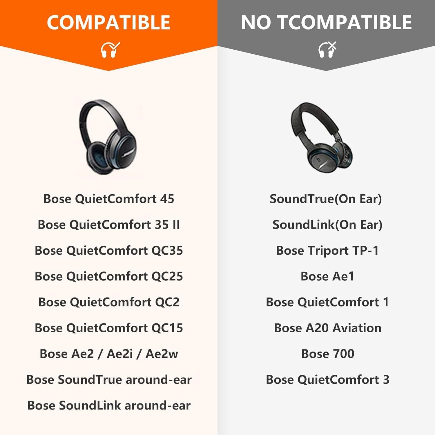 Almohadillas de Reemplazo Toyoso para Auriculares Bose QC45 QC35