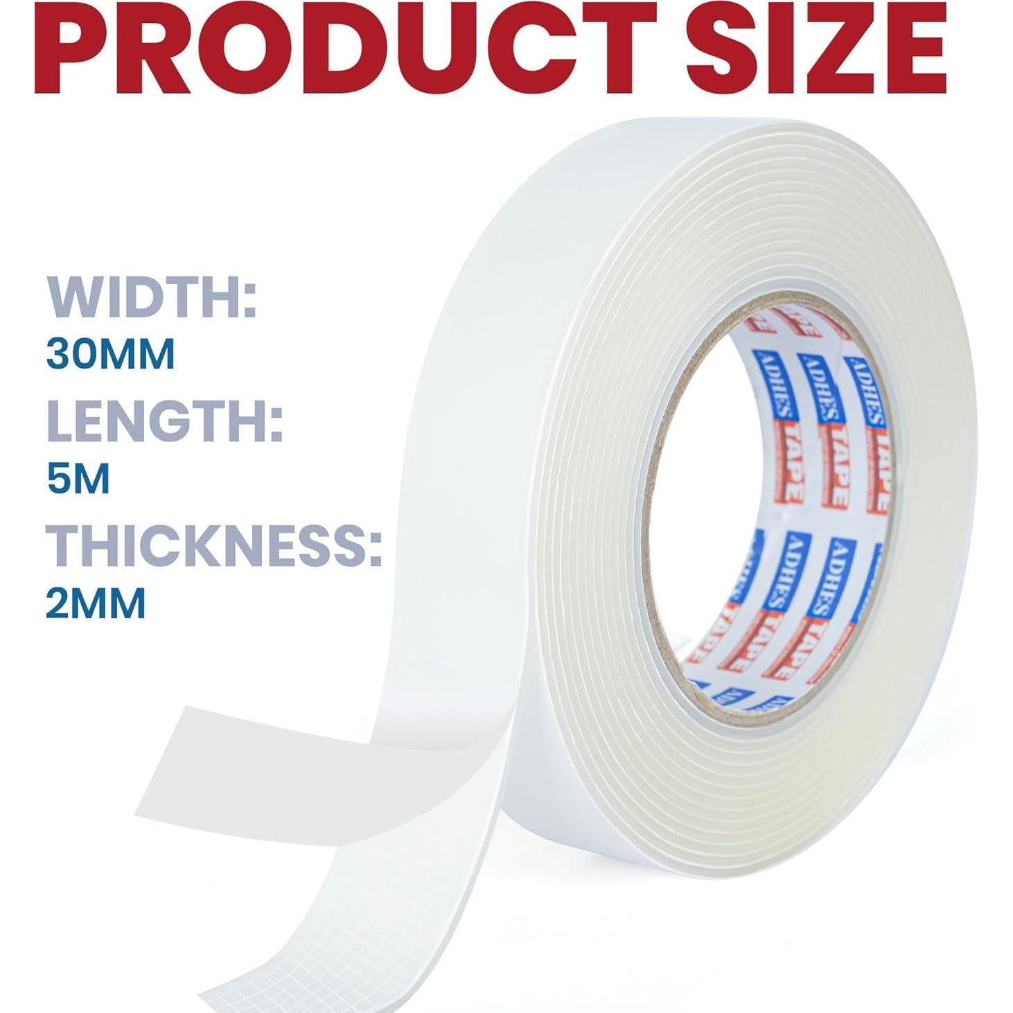 Cinta Doble Cara ADHES Nano 30mm x 5m Reutilizable Alta Resistencia