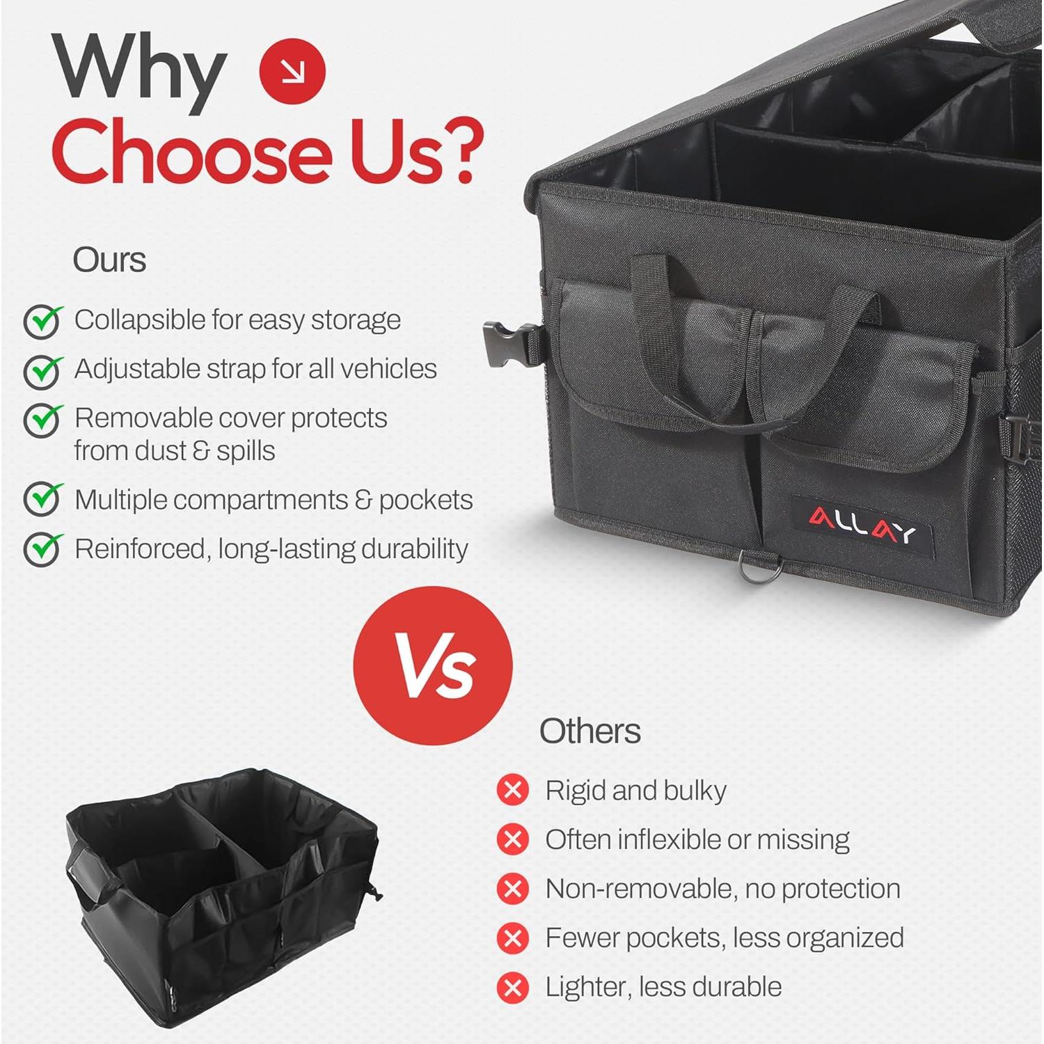 Organizador de Maletero ALLAY Plegable 50L para Coche SUV