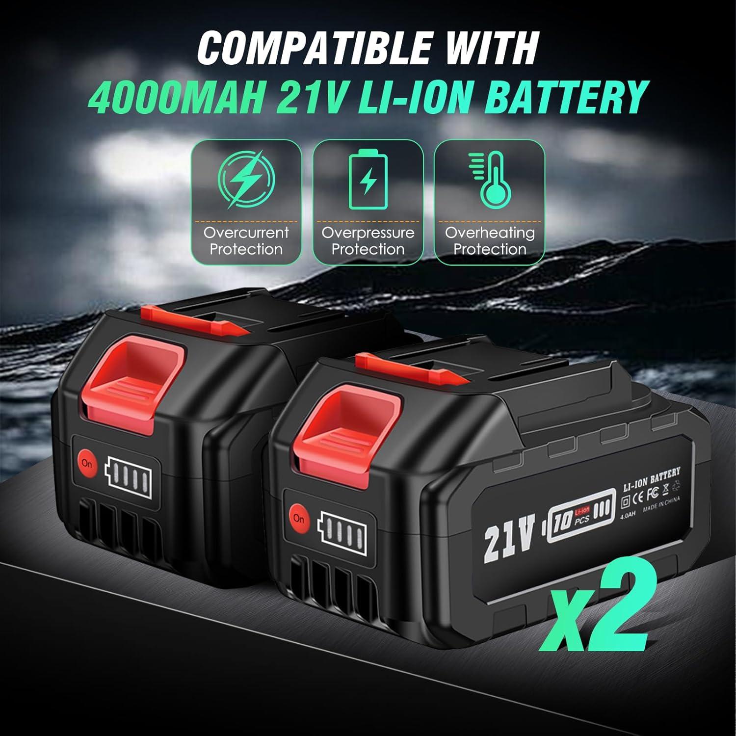 Limpiadora a Presión Inalámbrica ZUYIYI 970 PSI 2 Baterías 4.0Ah