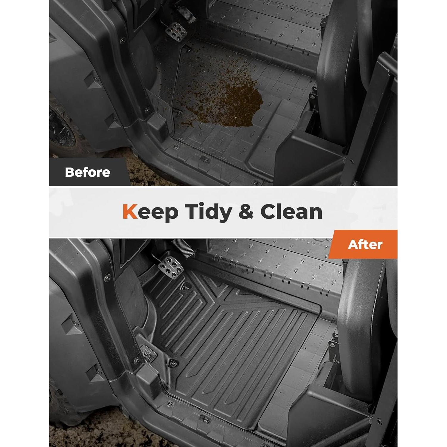 KEMIMOTO Alfombrillas de Piso 4 Piezas para Can-Am Defender