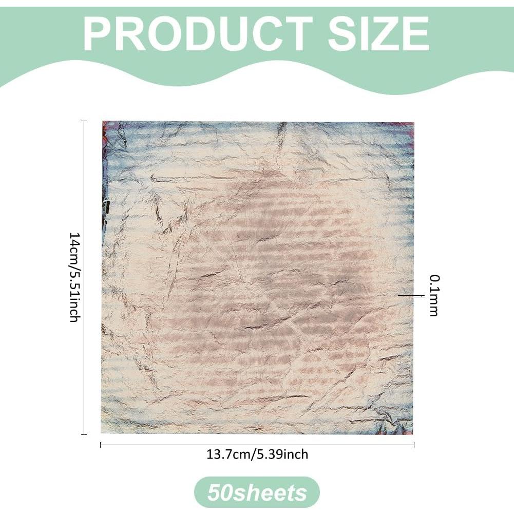 Hojas de Oro Antiguo MAYJOYDIY 50 Pcs 14x13.7 cm Manualidades