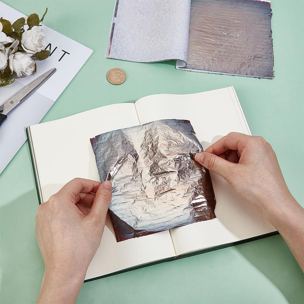 Hojas de Oro Antiguo MAYJOYDIY 50 Pcs 14x13.7 cm Manualidades