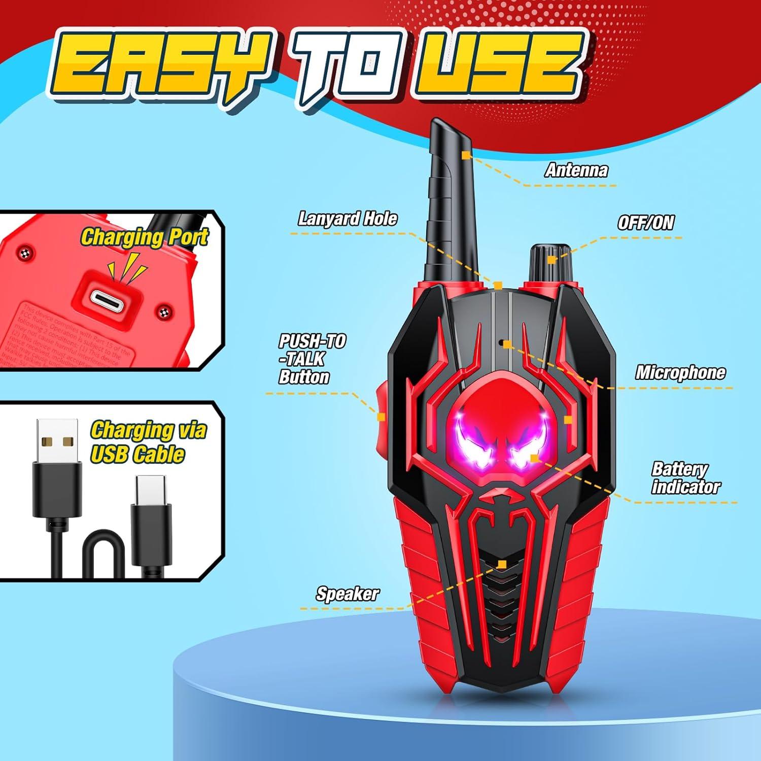 Walkie Talkies Recargables Evassal para Niños 2 Paquete