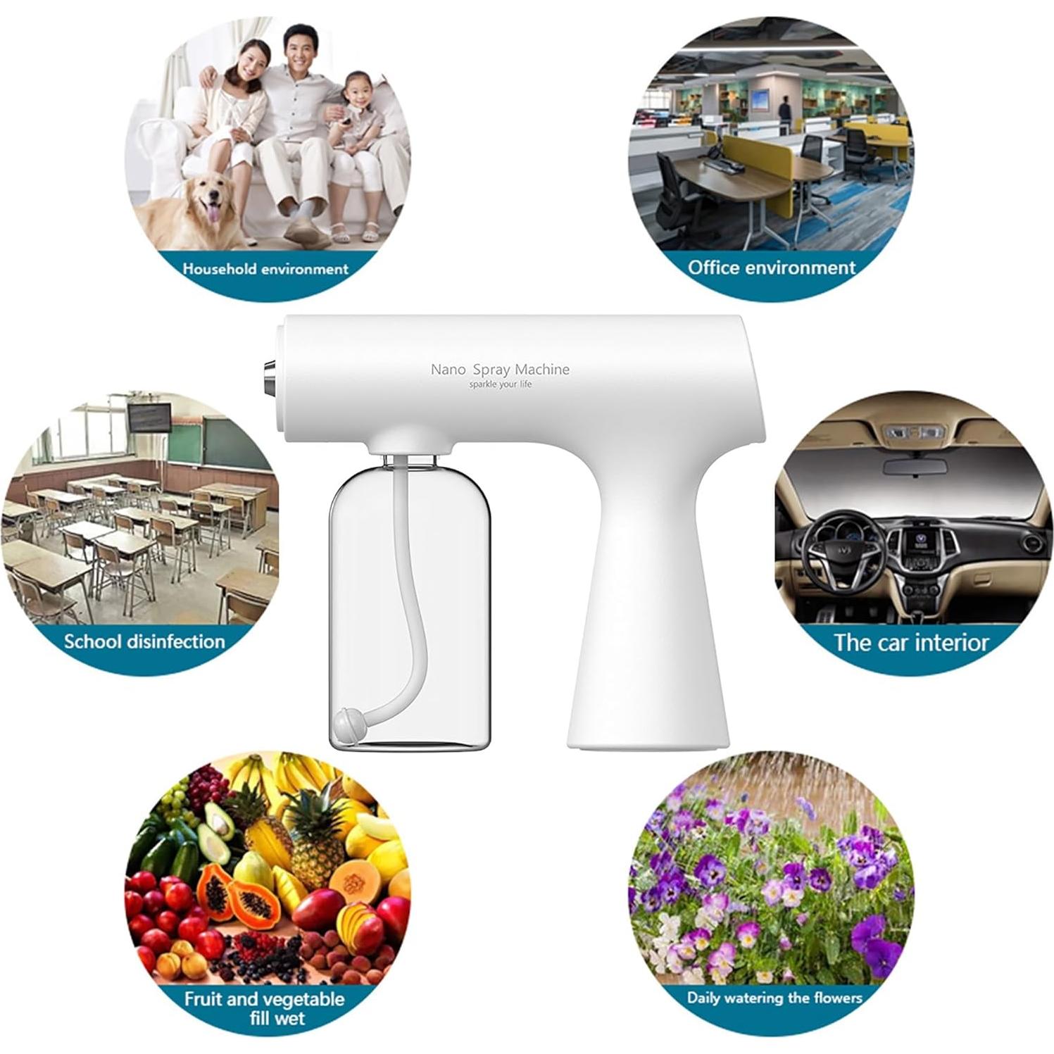 Pistola de Nano-Rociado BEBESIRI Recargable 280ml Desinfección