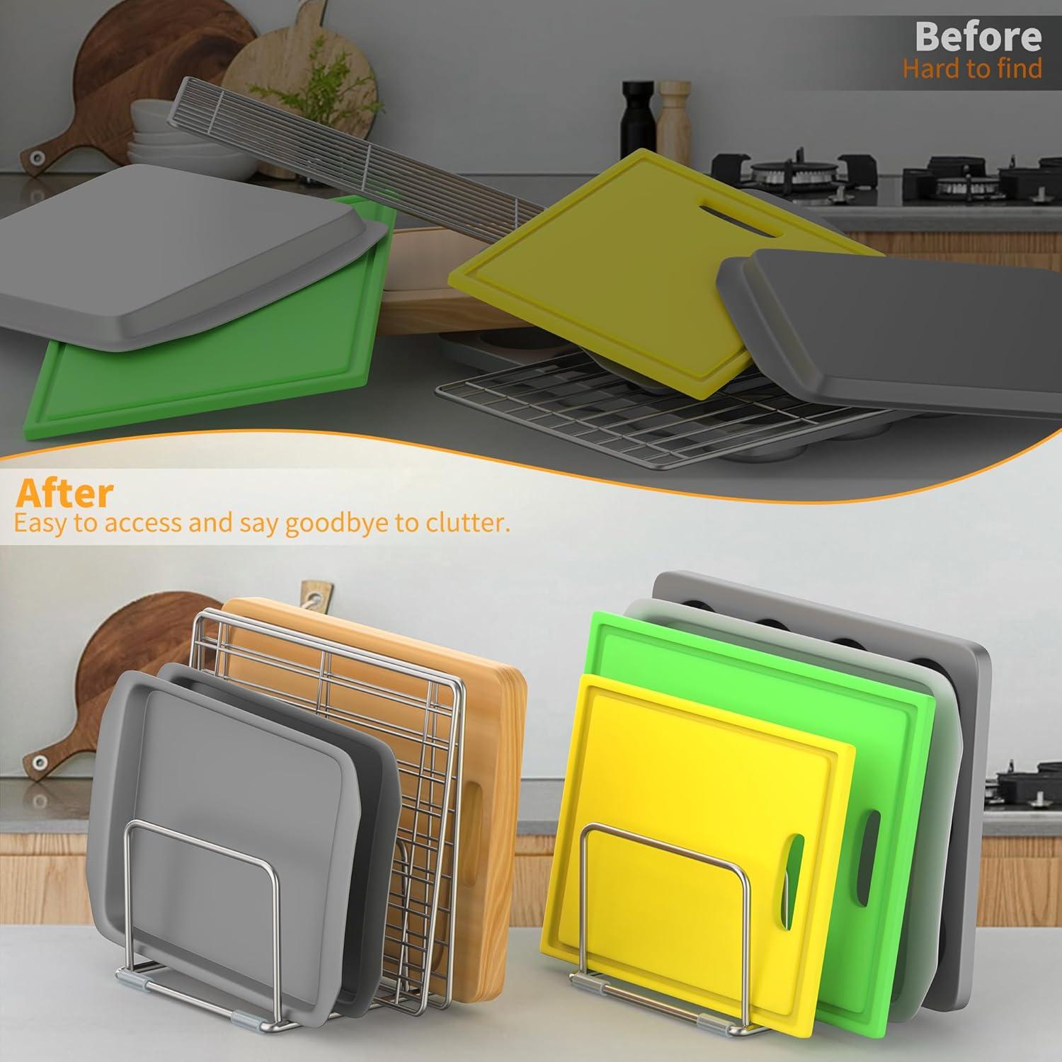 Organizador de Tabla de Cortar VAEKUCEAN 2 PCS Acero Inoxidable