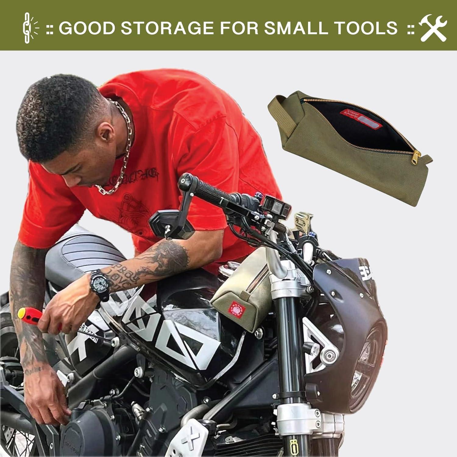 Bolsa de Herramientas Pequeña Rough Enough Verde Militar 22.86x10.16cm