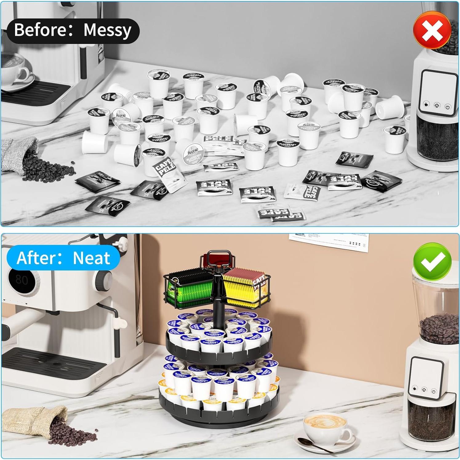 Soporte Giratorio RCHYFEED para 45 K Cups y 60 Bolsas de Té