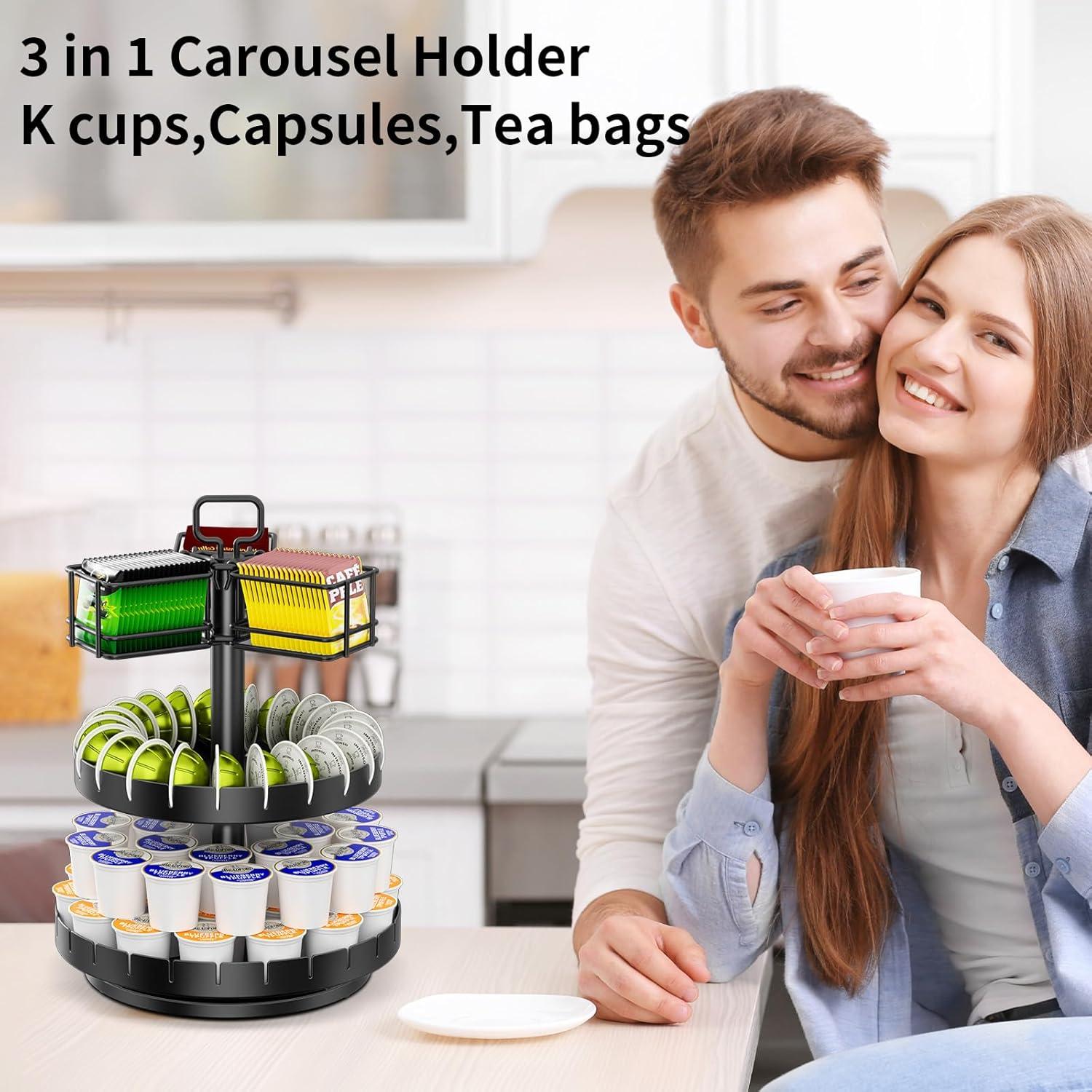 Soporte Giratorio RCHYFEED para 45 K Cups y 60 Bolsas de Té