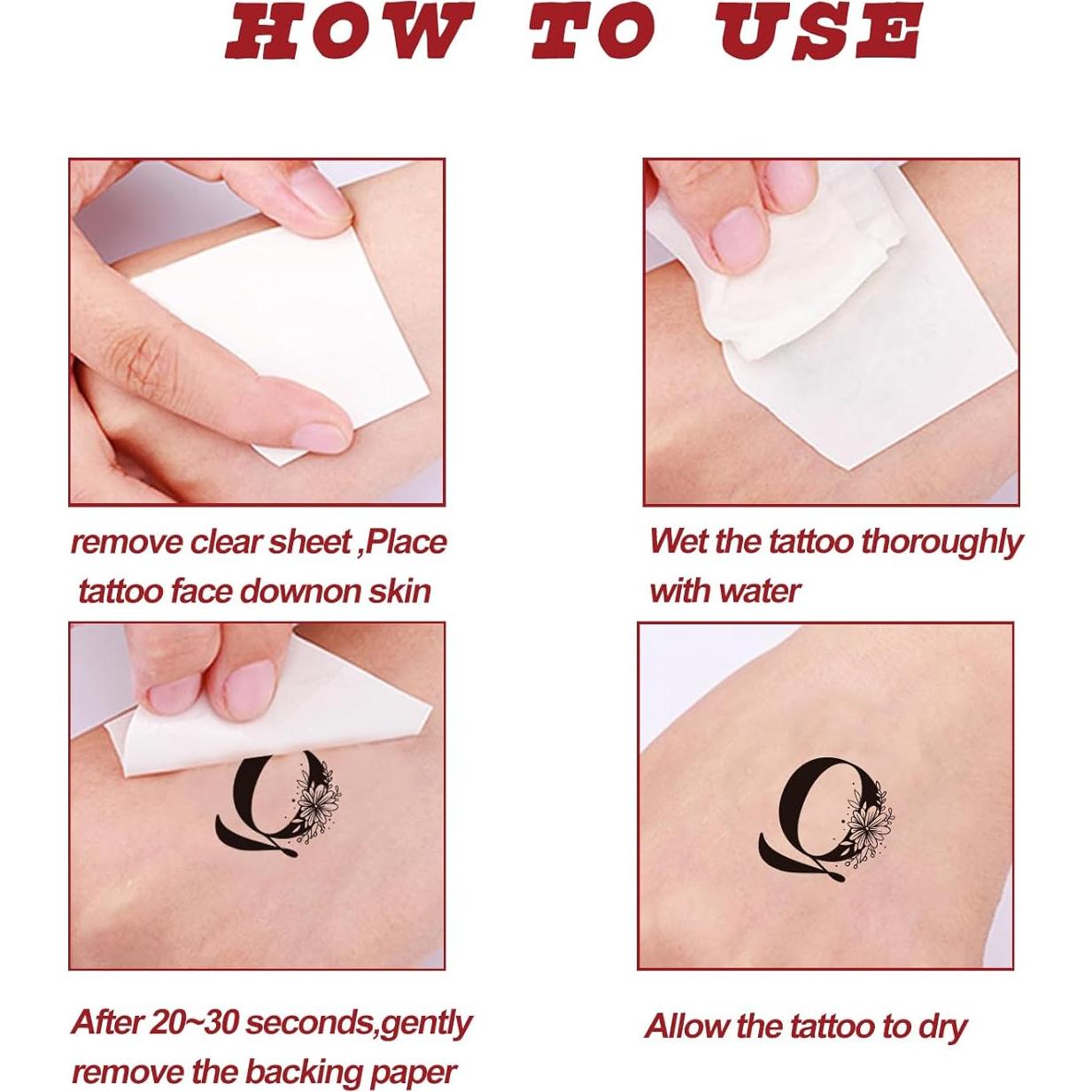 Tatuajes Temporales de Letras Casciybo - 12 Diseños a Prueba de Agua