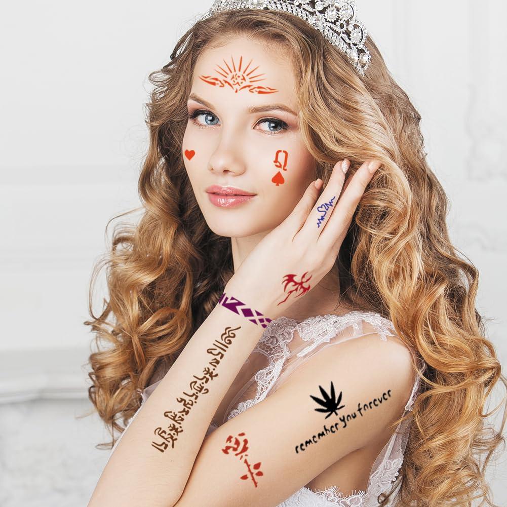 Kit de 20 Hojas Plantillas Tatuajes Temporales Tiebeauty