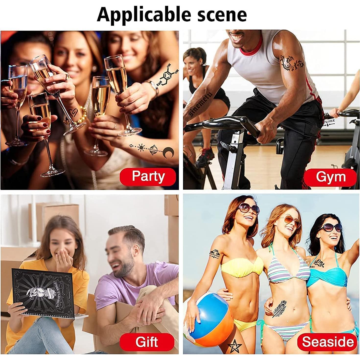 Kit de 20 Hojas Plantillas Tatuajes Temporales Tiebeauty