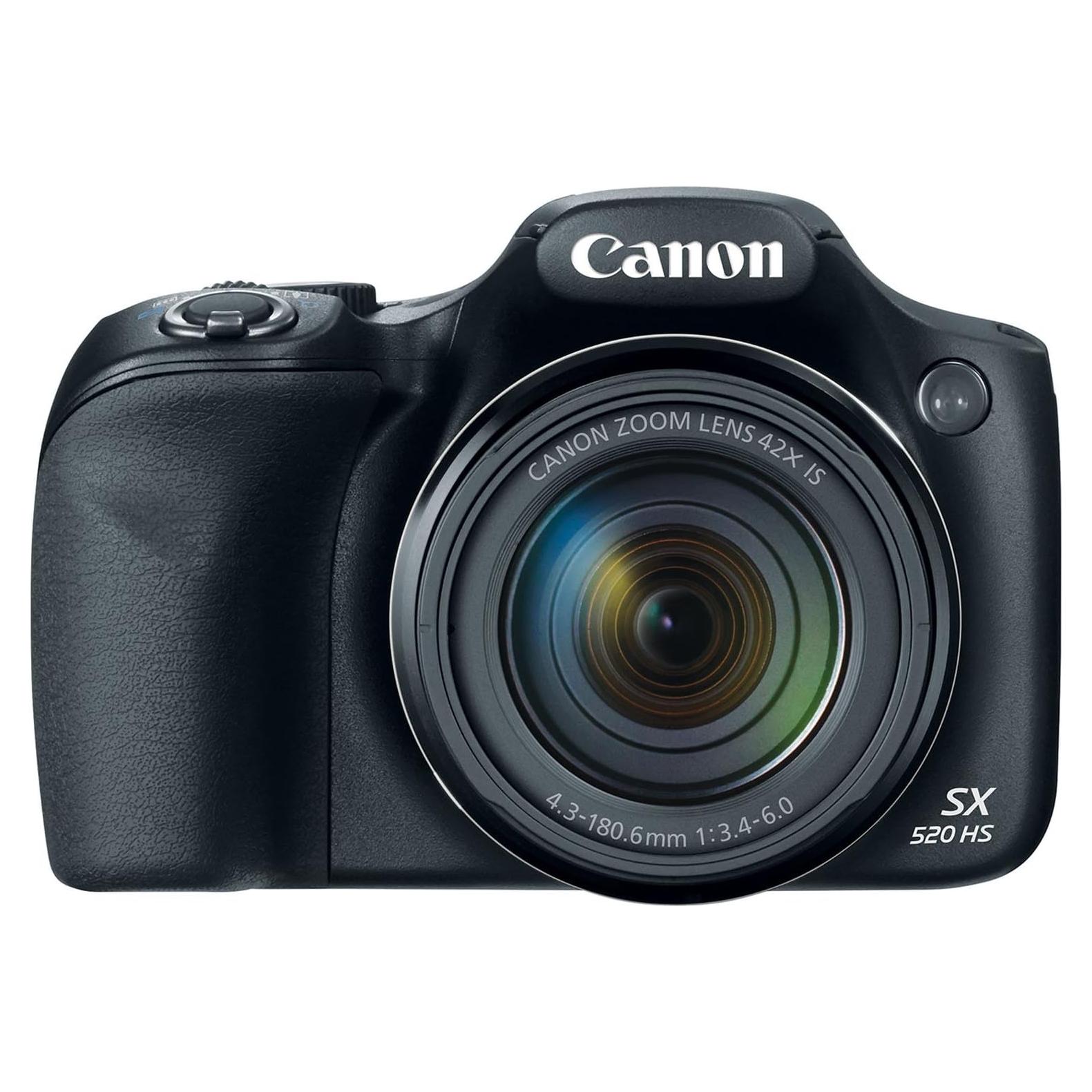 Canon PowerShot SX520 16Digital Camera with 42x Optical Image Stabilized Zoom with 3-Inch LCD (Black), 7.00in. x 6.30in. x 5.20in. (Renewed)