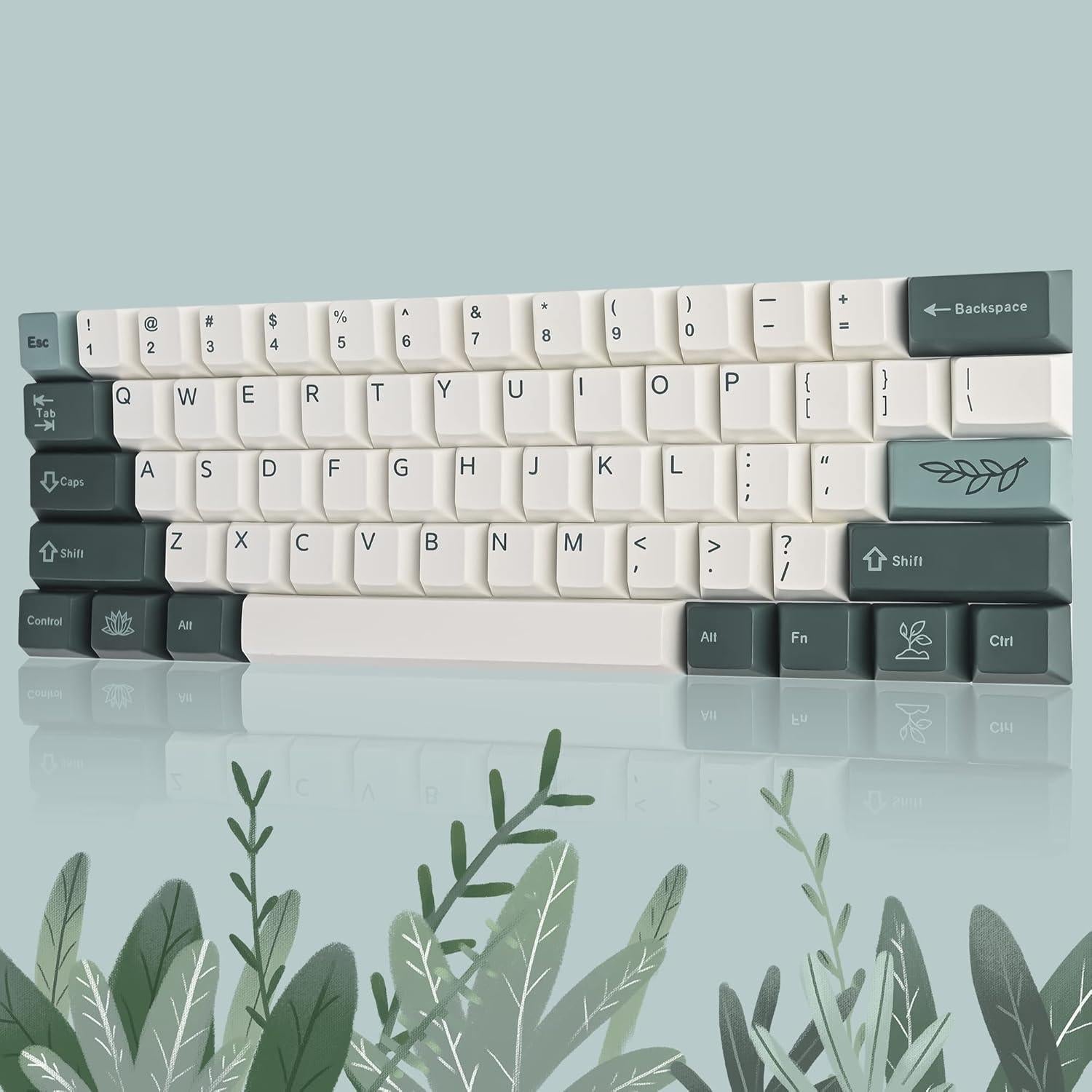 Teclado Mecánico 61 Teclas PBT Guffercty Kred Botánico