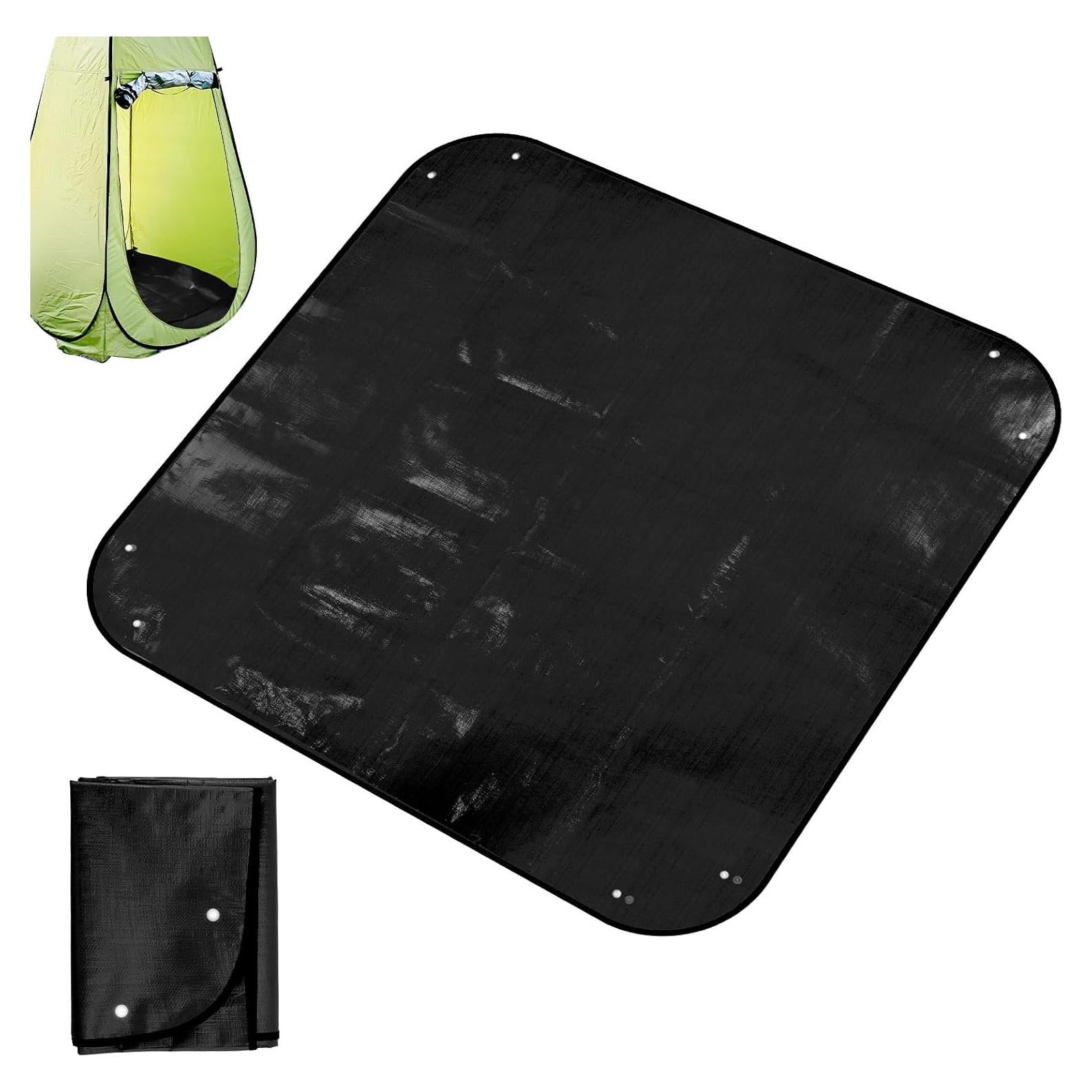 Alfombrilla de Ducha de Campamento Lyreh 1x1m Impermeable Negra