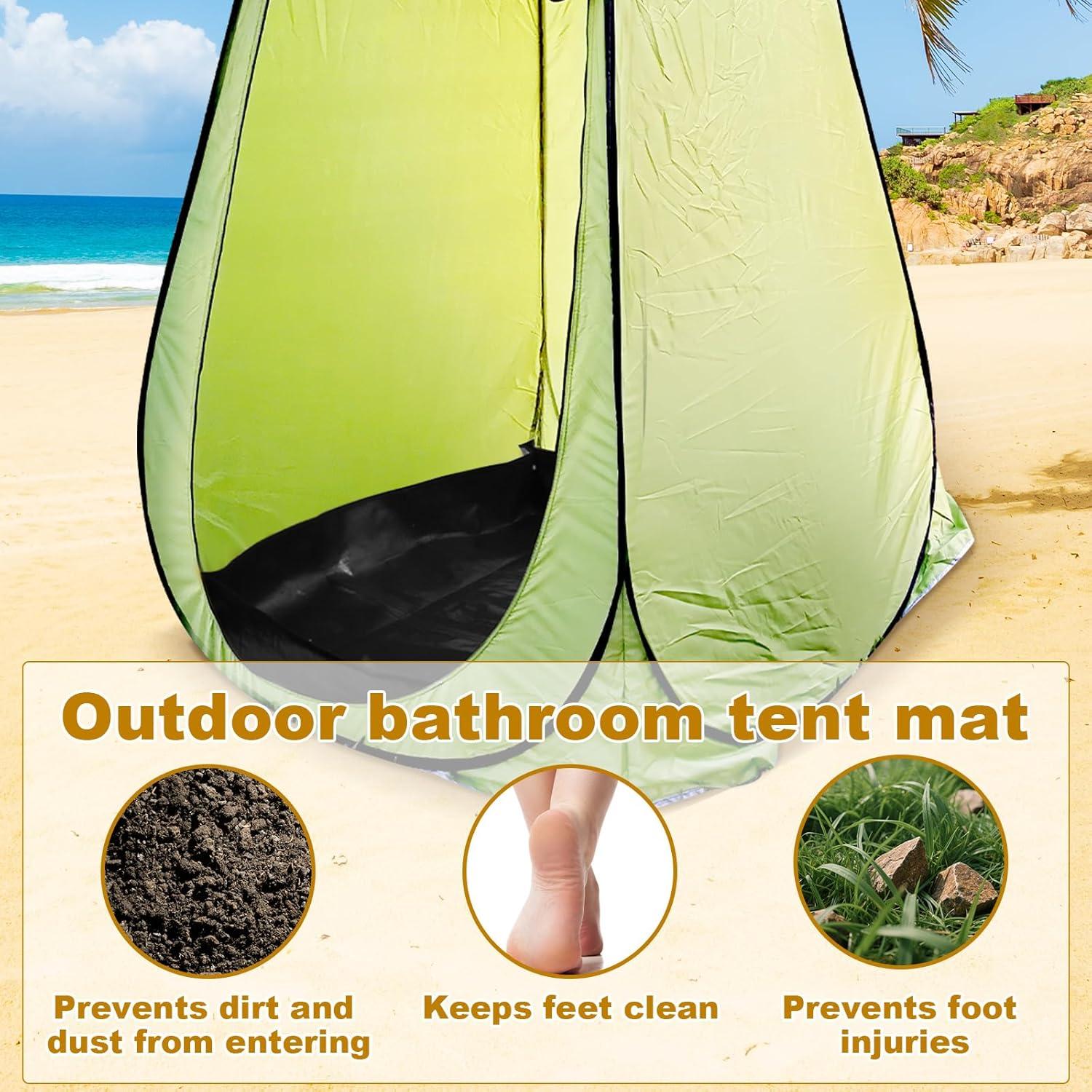 Alfombrilla de Ducha de Campamento Lyreh 1x1m Impermeable Negra