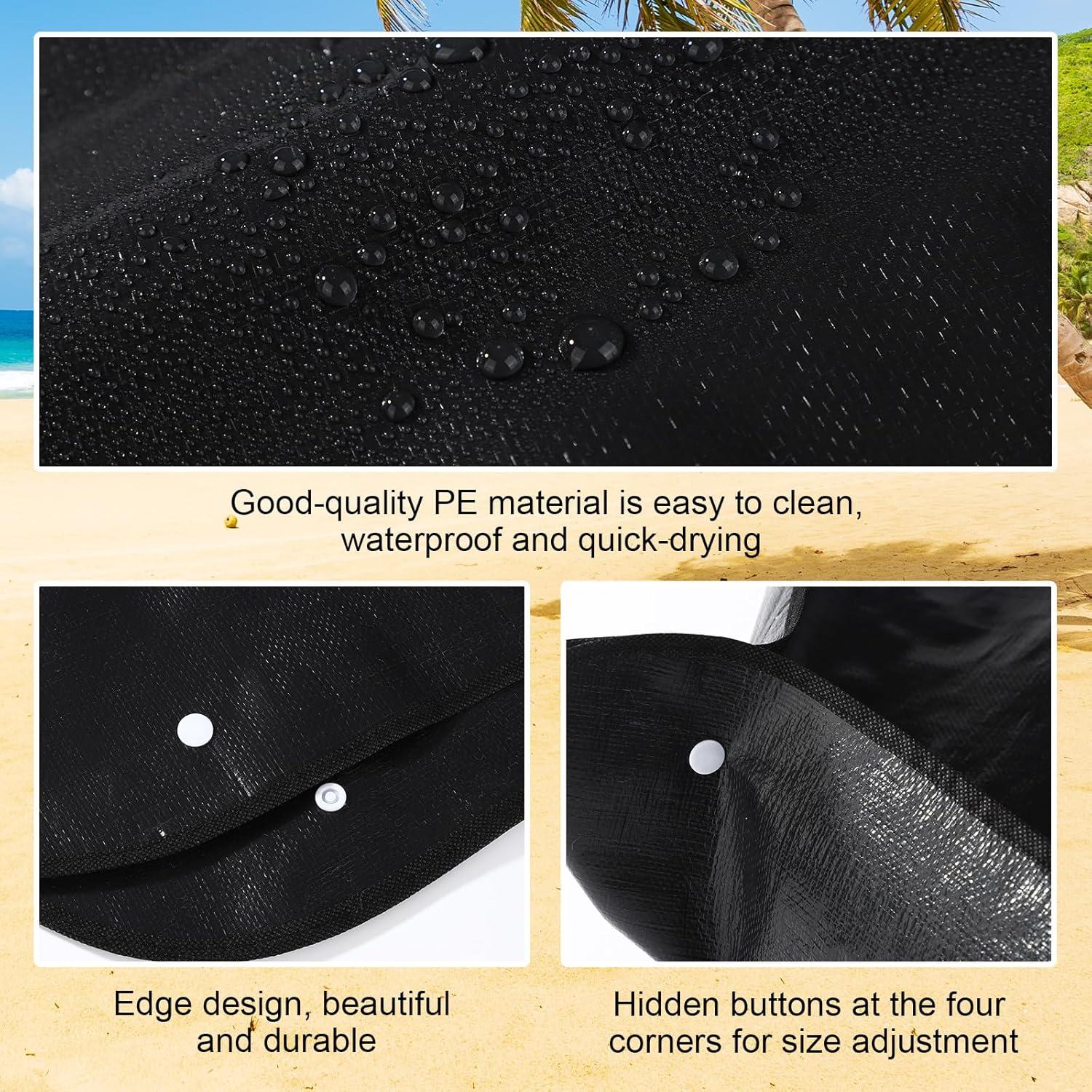 Alfombrilla de Ducha de Campamento Lyreh 1x1m Impermeable Negra