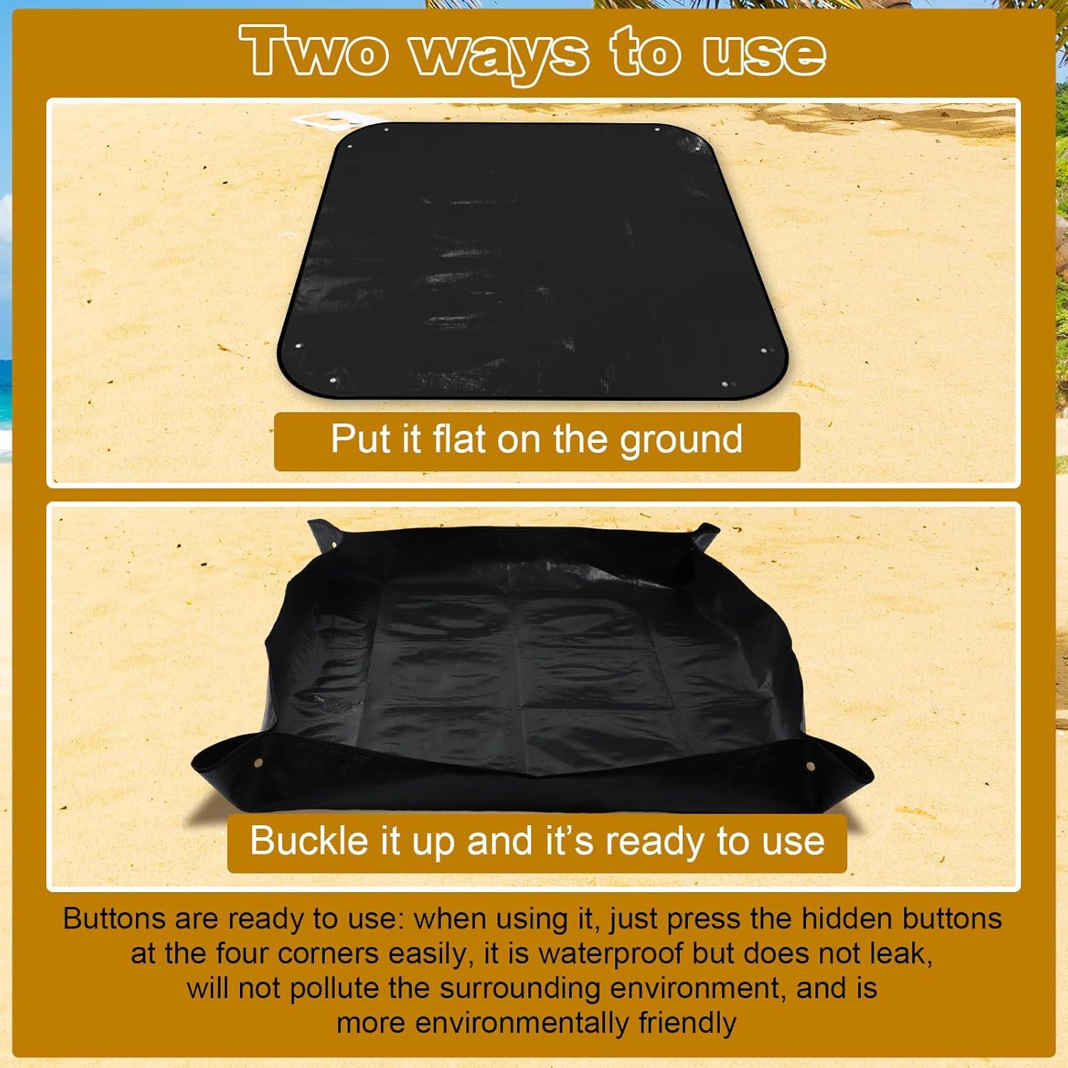 Alfombrilla de Ducha de Campamento Lyreh 1x1m Impermeable Negra