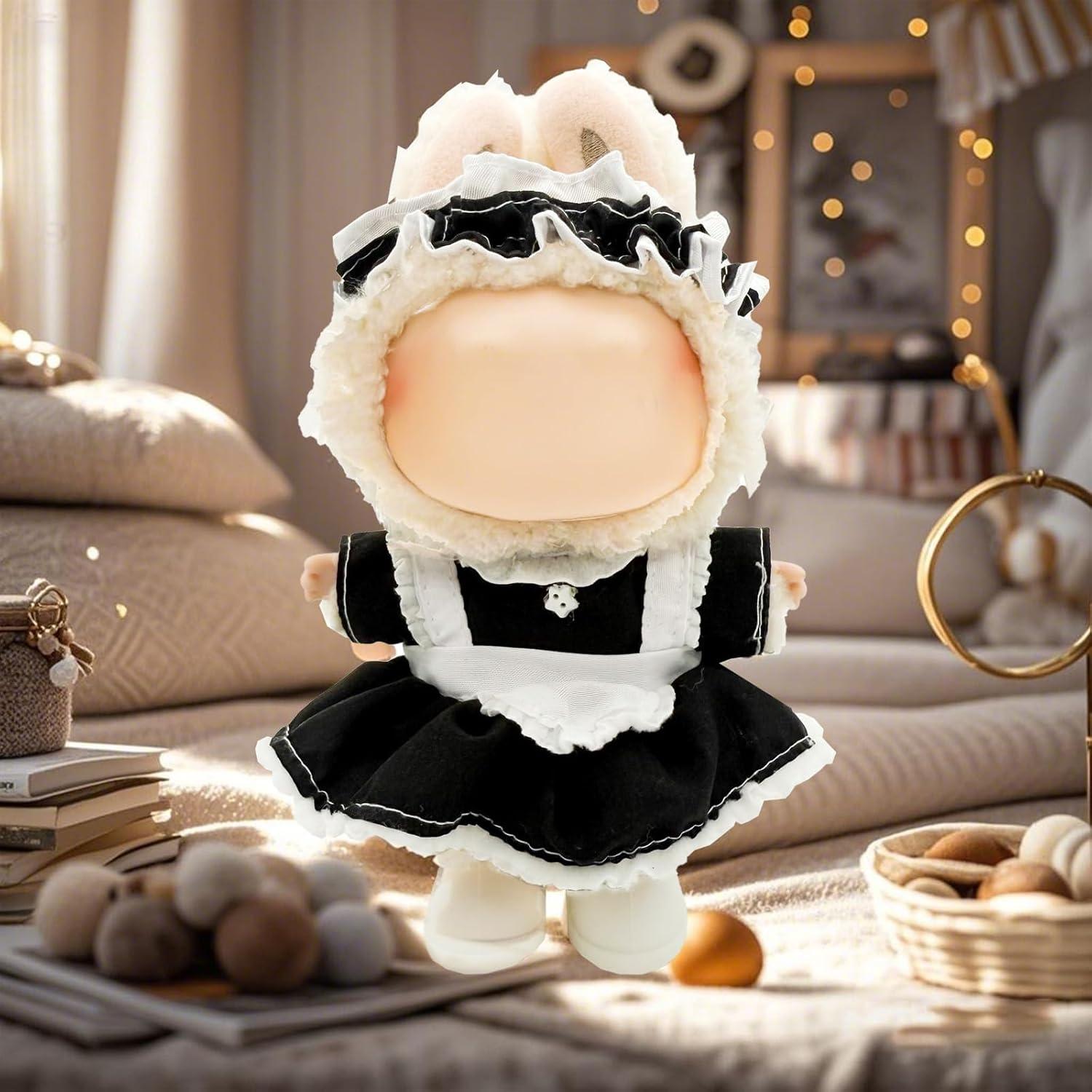 Conjunto de Ropa Premium para Muñeca Labubu 17 cm - Sirvienta Negra