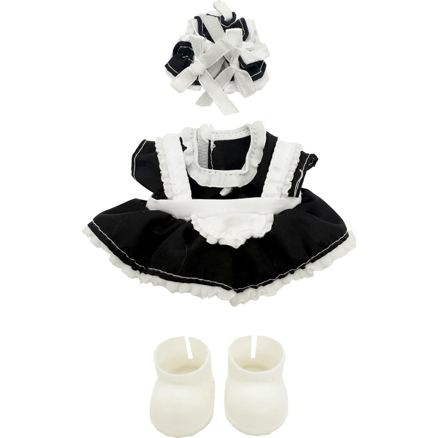Conjunto de Ropa Premium para Muñeca Labubu 17 cm - Sirvienta Negra