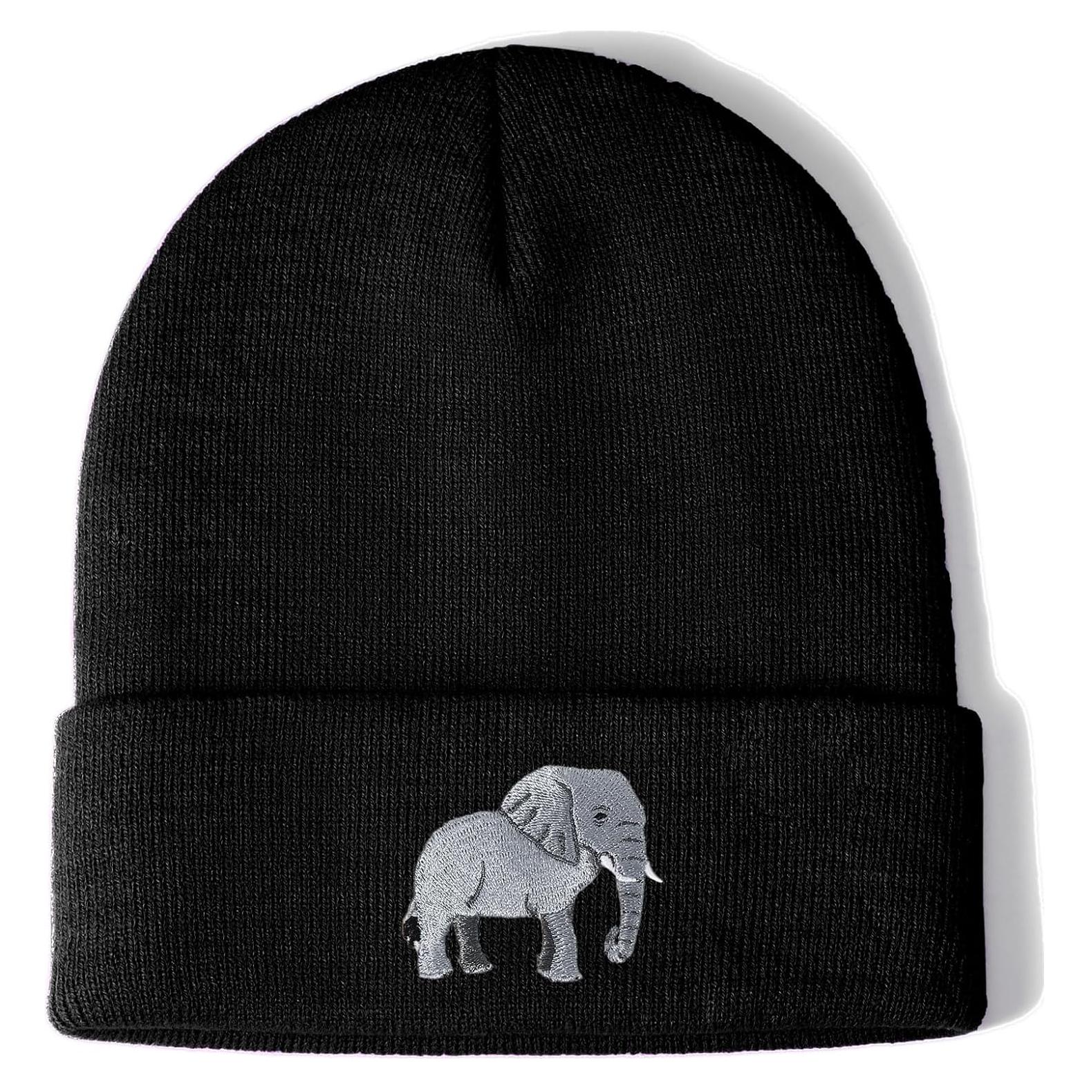 Gorro Beanie de Elefante Bordado para Mujeres - Regalo Inspirador