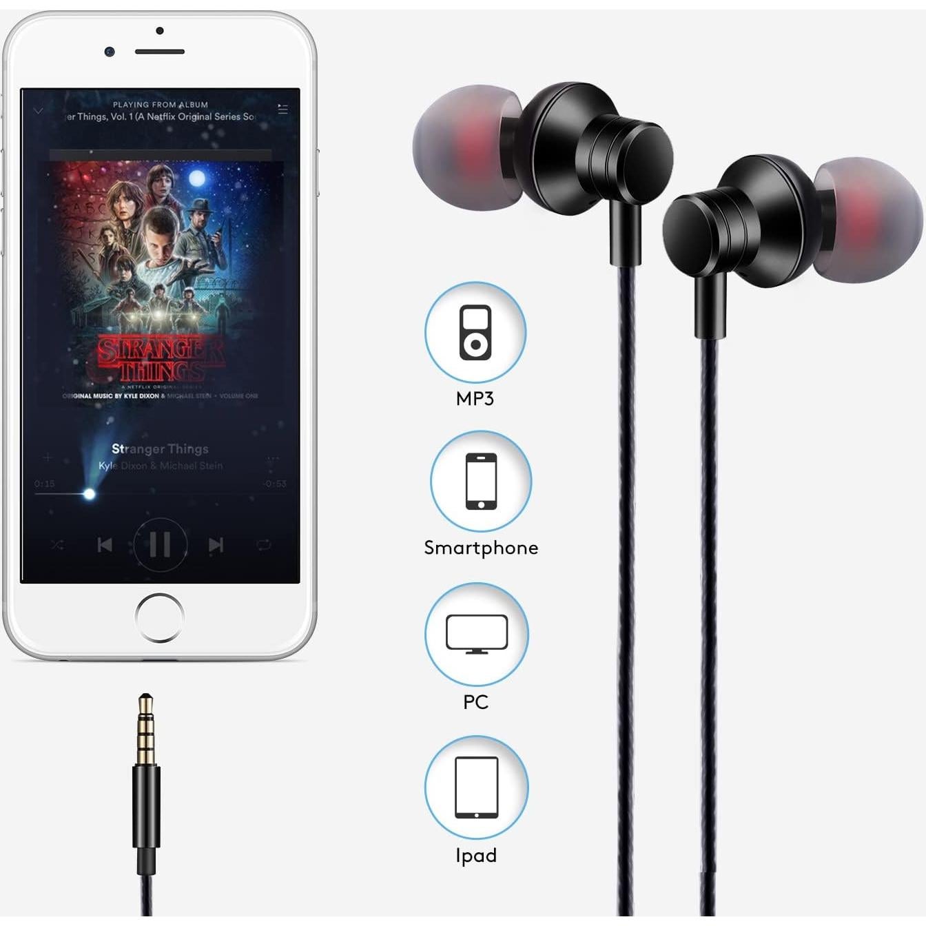 Auriculares In Ear Empsun EP-EAR01 con Micrófono y Aislamiento