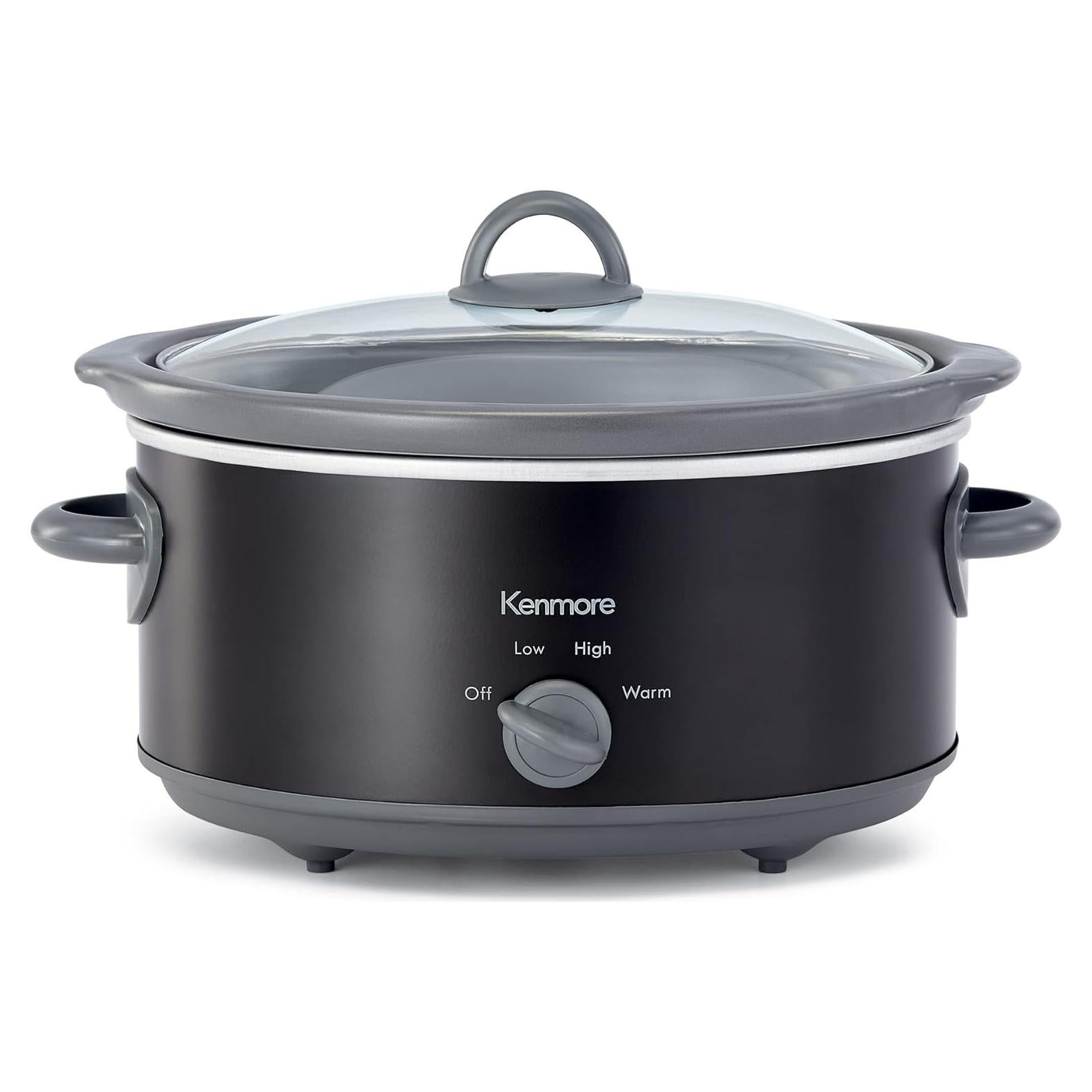 Olla de Cocción Lenta Kenmore 5 Cuartos Negra y Gris