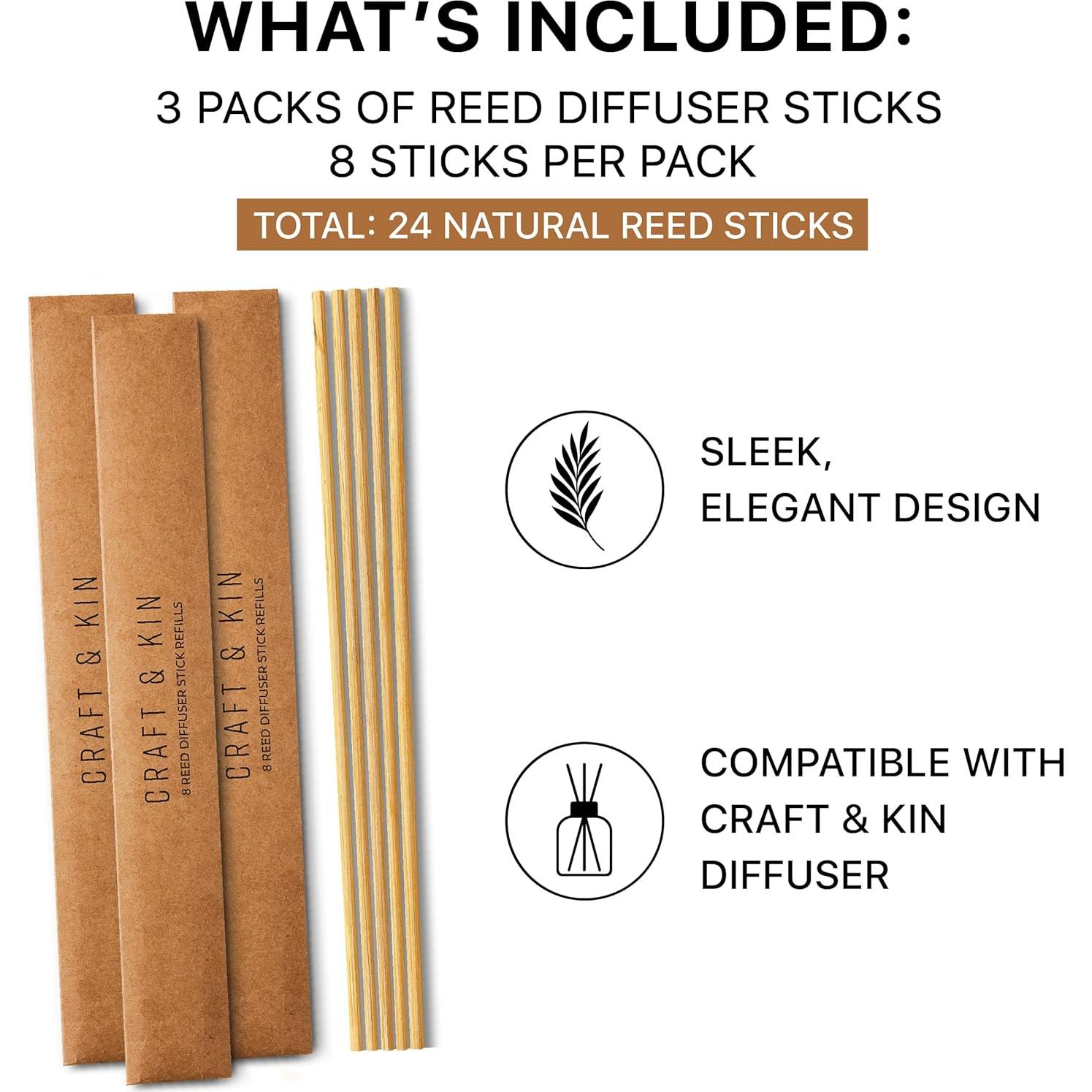 Palitos Difusores de Ratan Craft & Kin - Paquete de 3