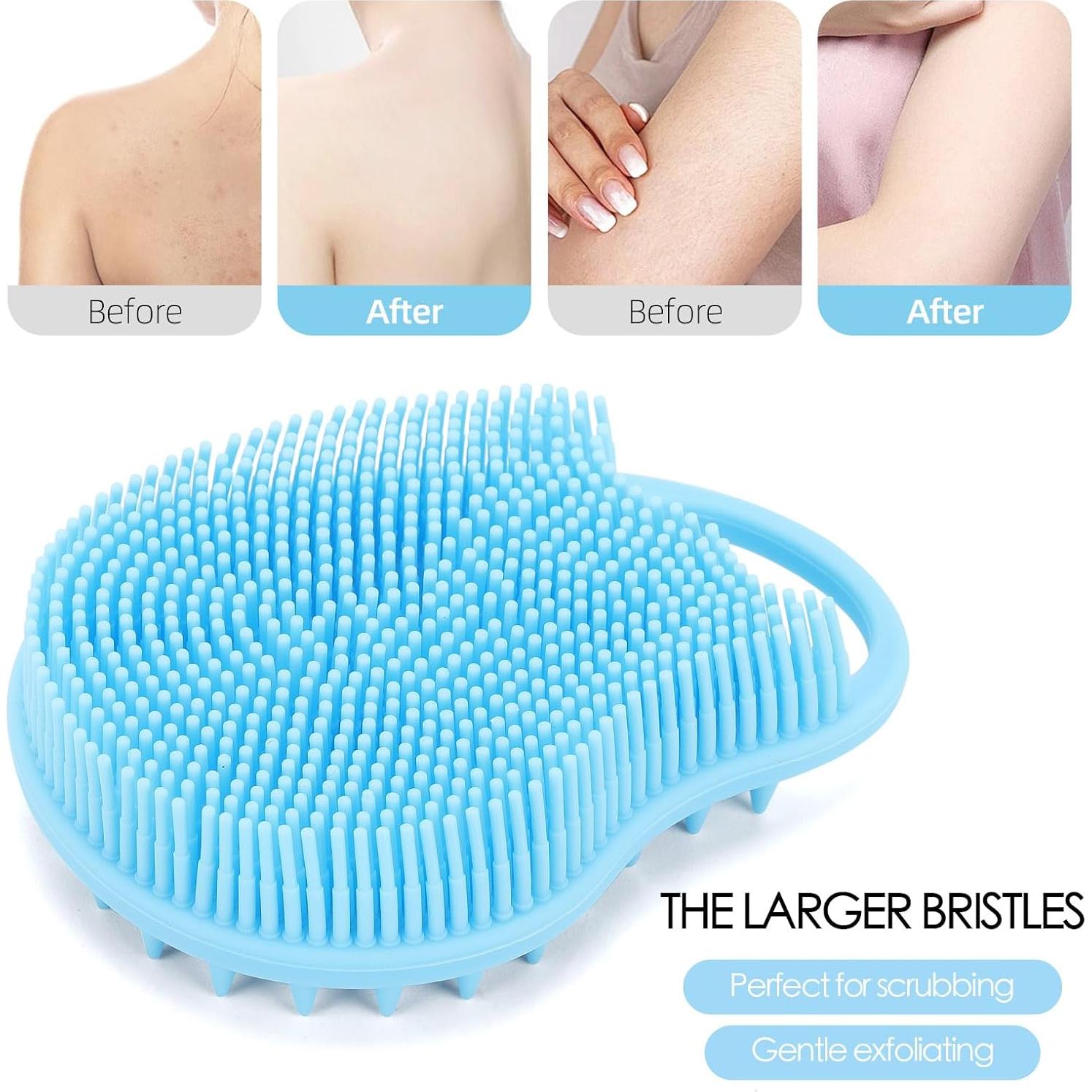 Exfoliador de Cuerpo y Cabello Ohlove 2 en 1 Silicona Azul