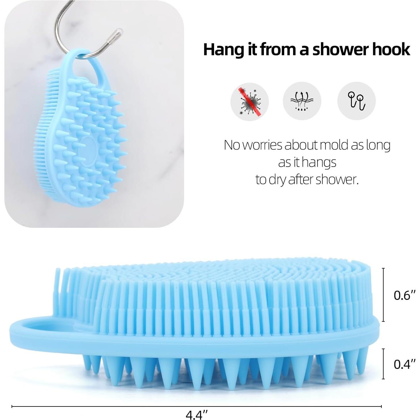 Exfoliador de Cuerpo y Cabello Ohlove 2 en 1 Silicona Azul