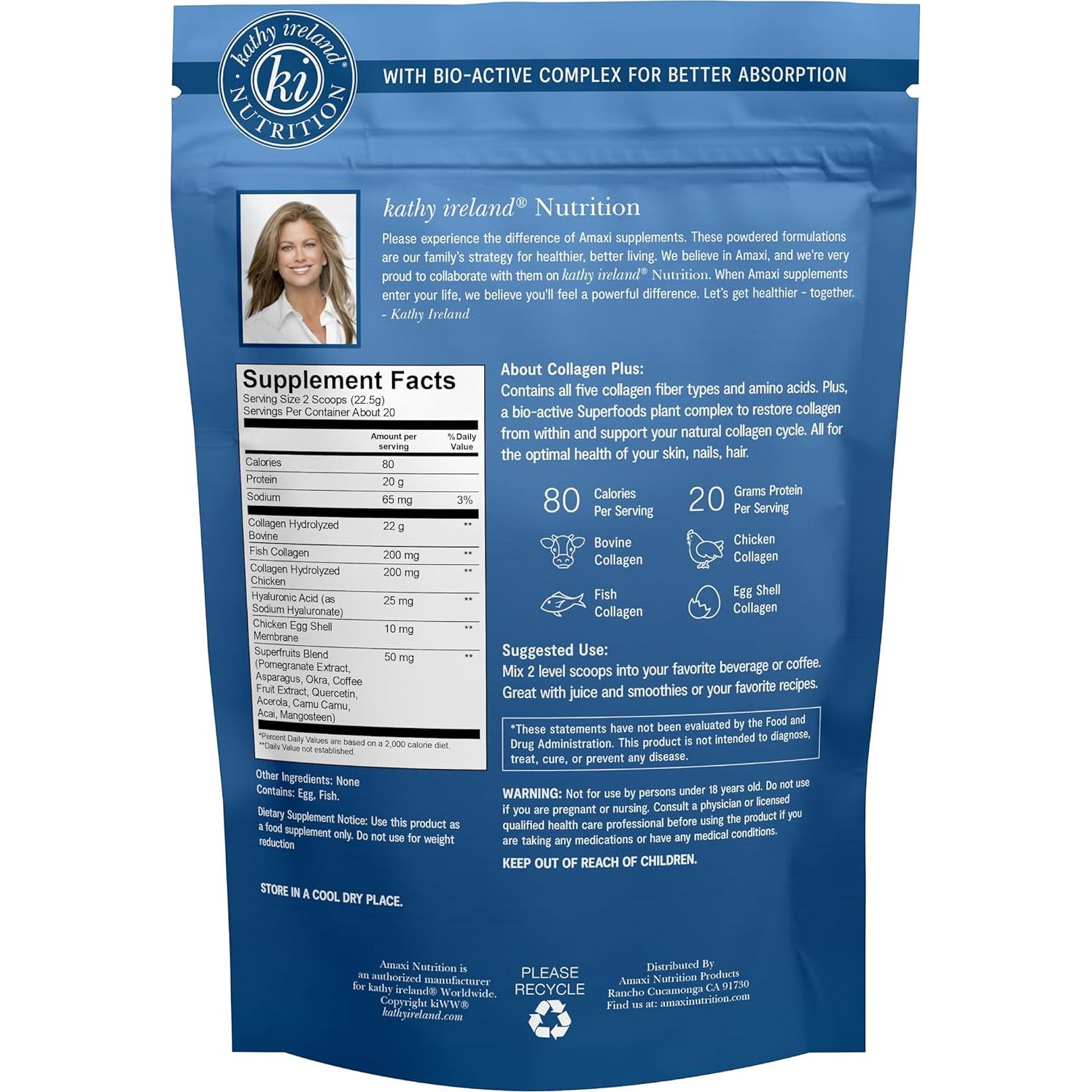 Proteína en Polvo de Colágeno Múltiple Kathy Ireland 453g