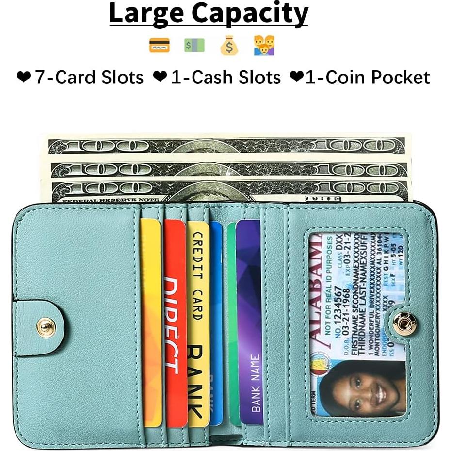 Cartera Pequeña GAEKEAO de Cuero con Bloqueo RFID para Mujeres