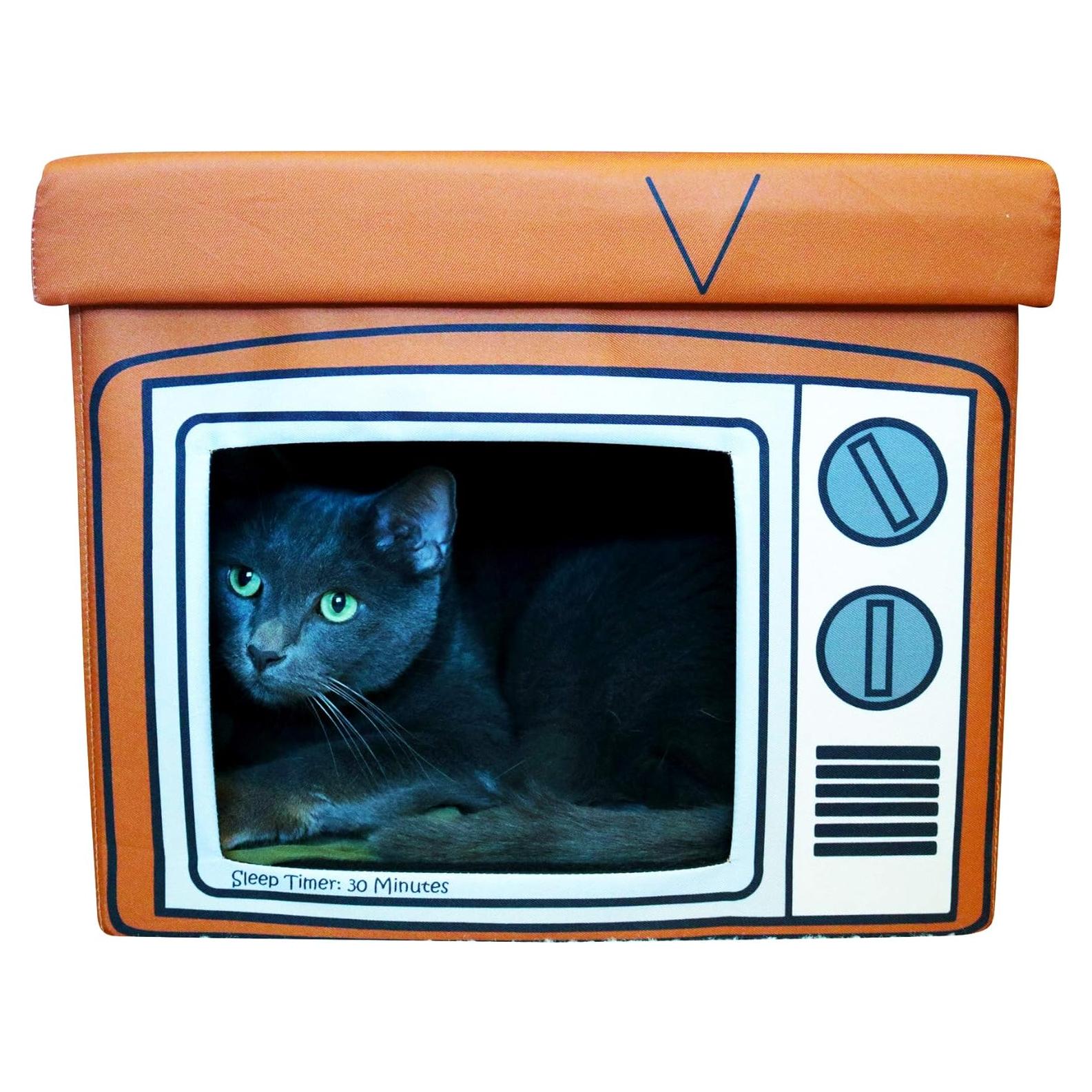 Casa para Gatos Feline Ruff Ottomán de Madera Marrón 38x30x36cm