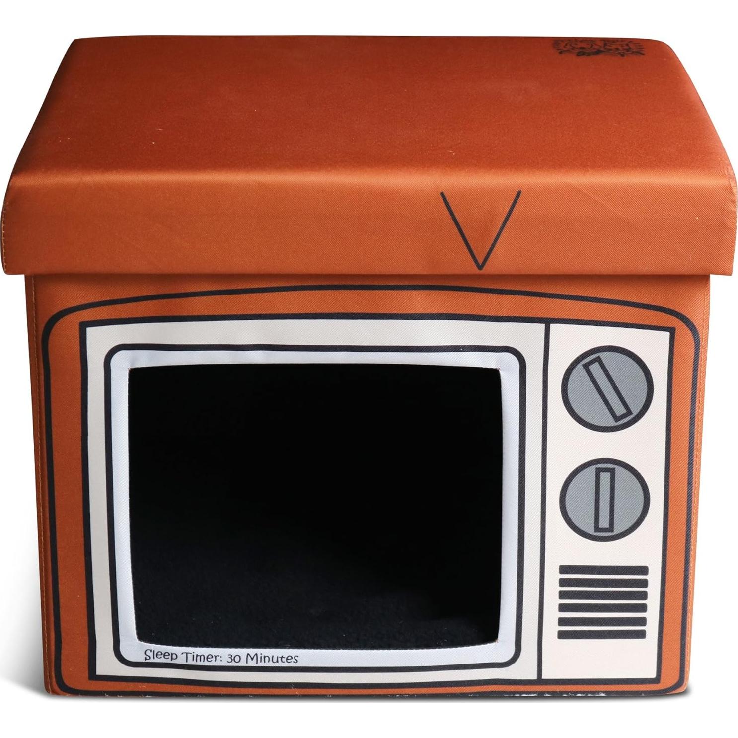 Casa para Gatos Feline Ruff Ottomán de Madera Marrón 38x30x36cm