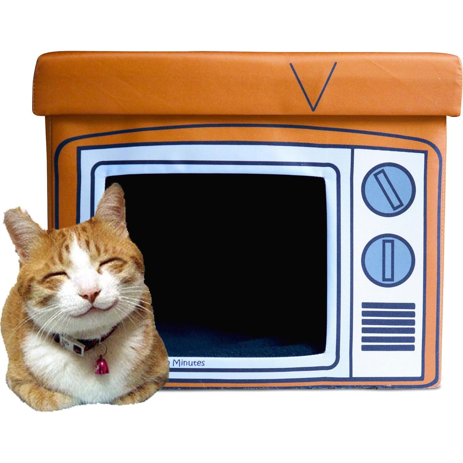 Casa para Gatos Feline Ruff Ottomán de Madera Marrón 38x30x36cm