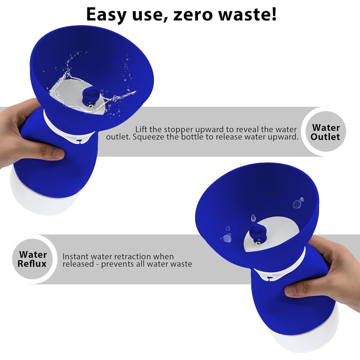 Botella de Agua Portátil PawSailor 600 ml + Tazón 260 ml Azul