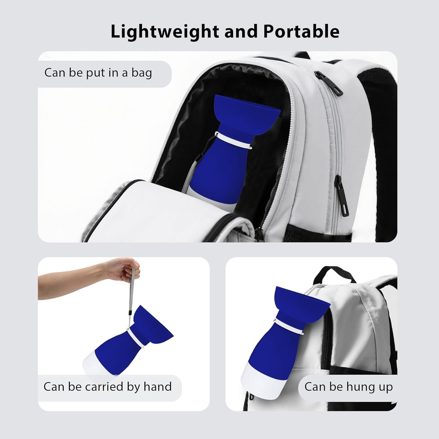 Botella de Agua Portátil PawSailor 600 ml + Tazón 260 ml Azul